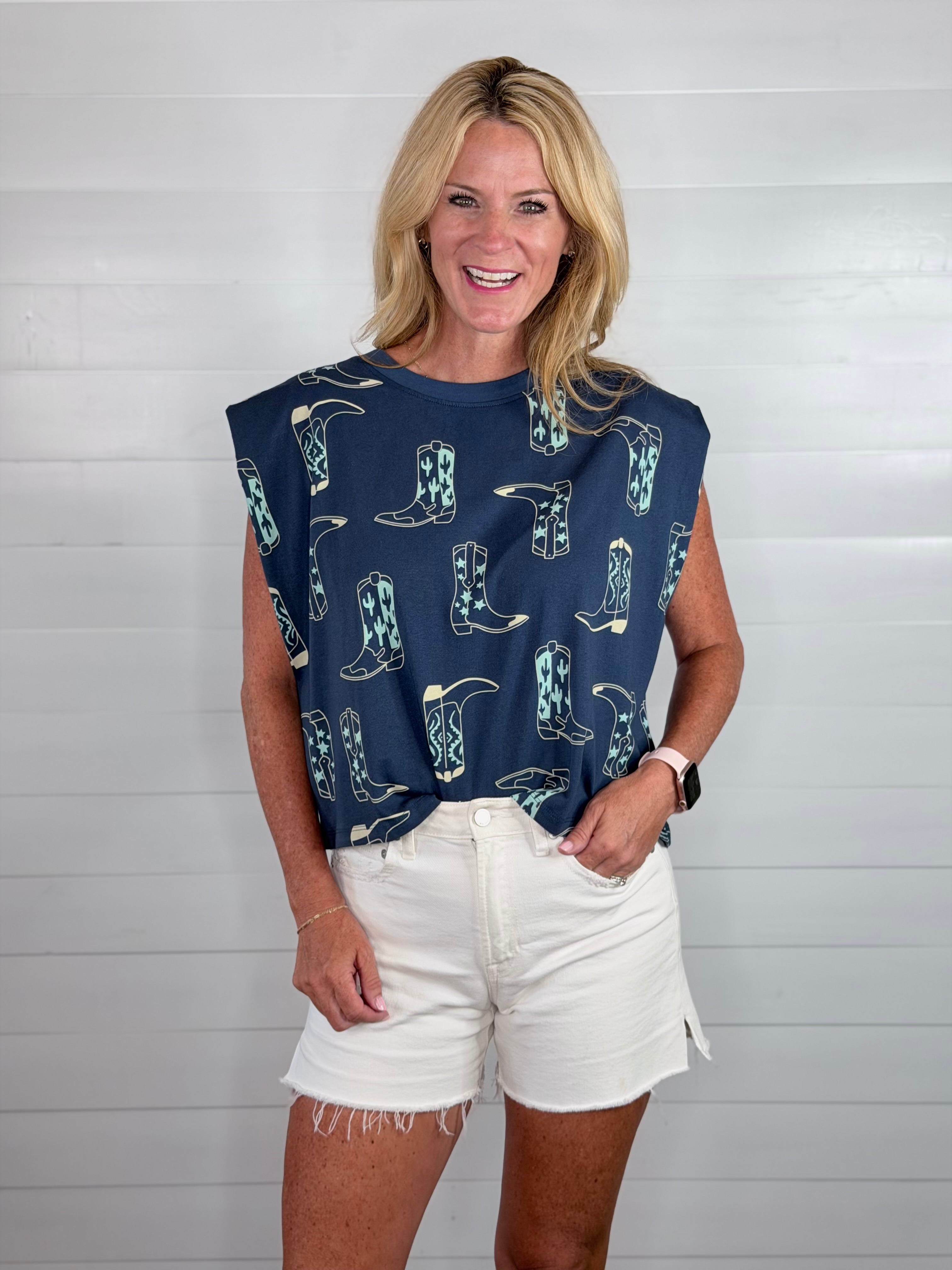 BOOT TEE-NAVY