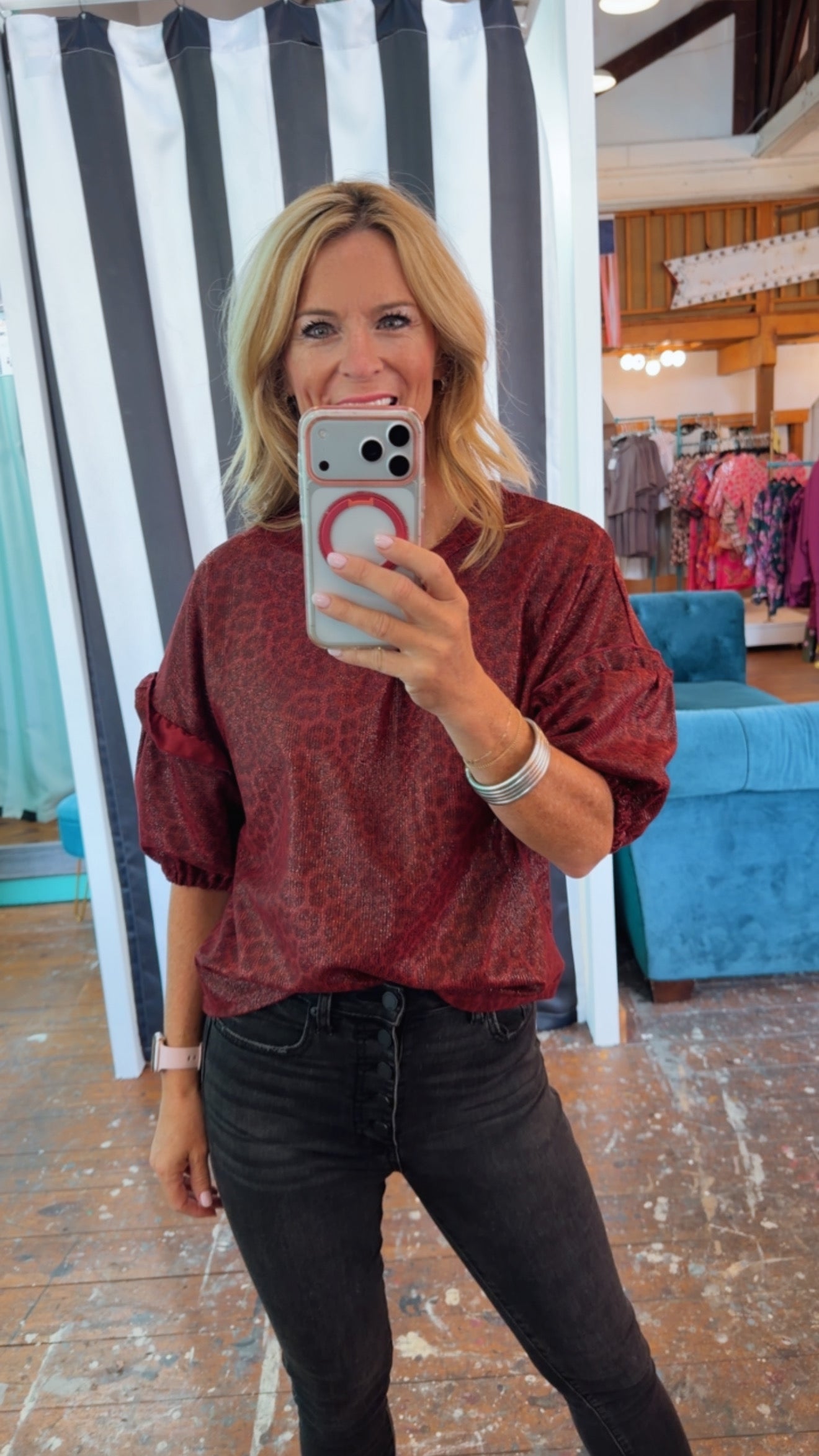 MACIE METALLIC CHEETAH TOP