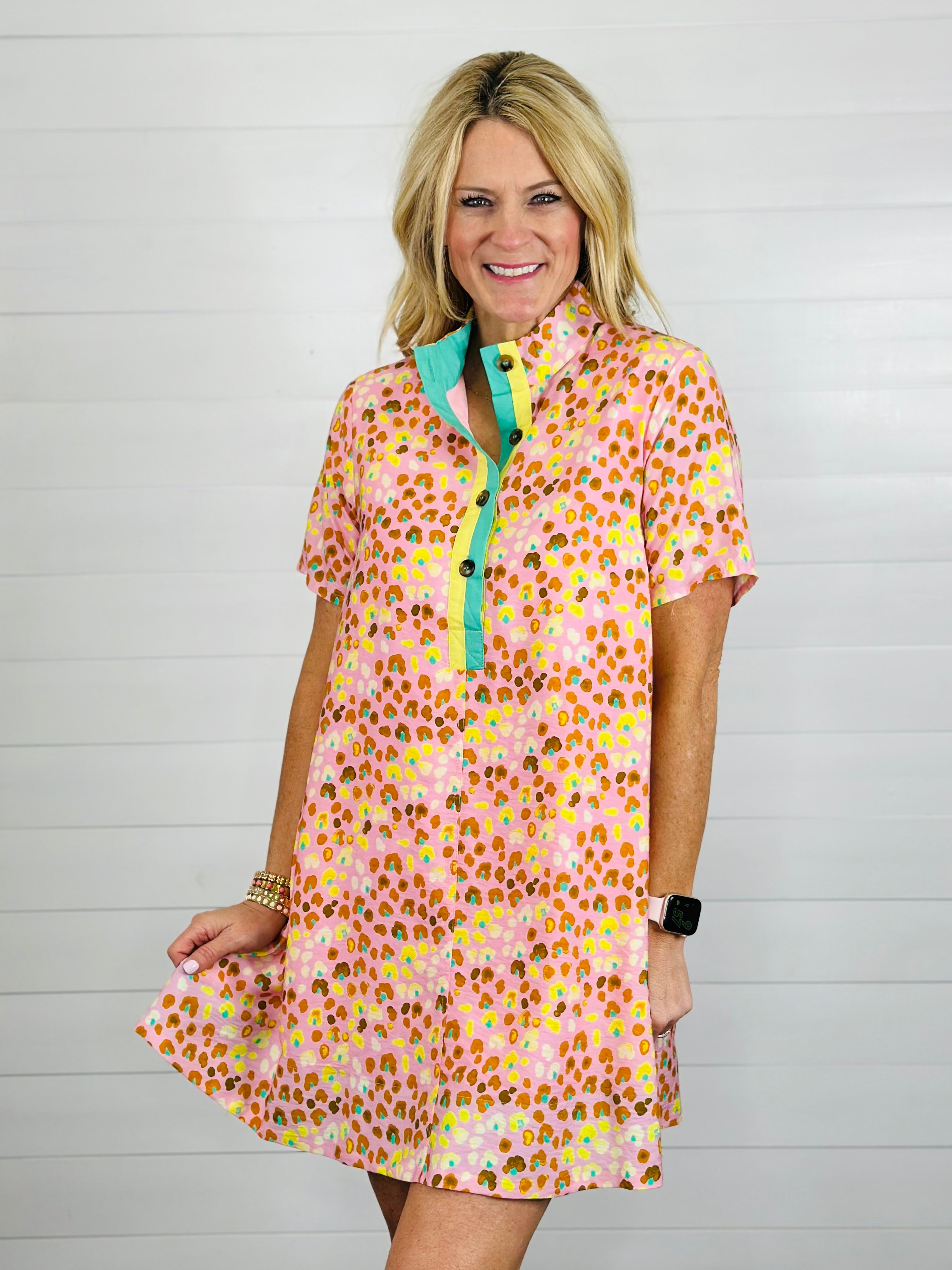 WILD ABOUT SPRING DRESS-BLUSH