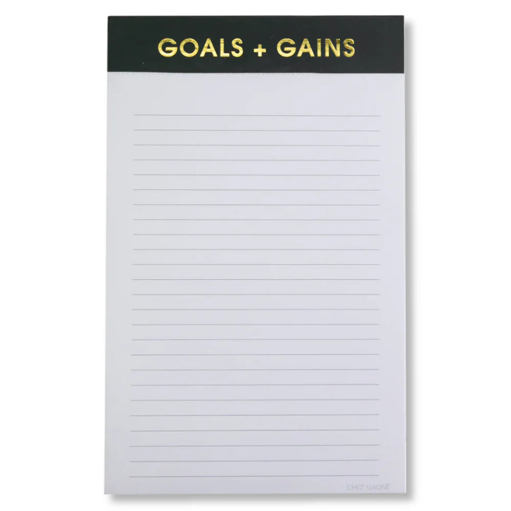GOALS + GAINS NOTEPAD