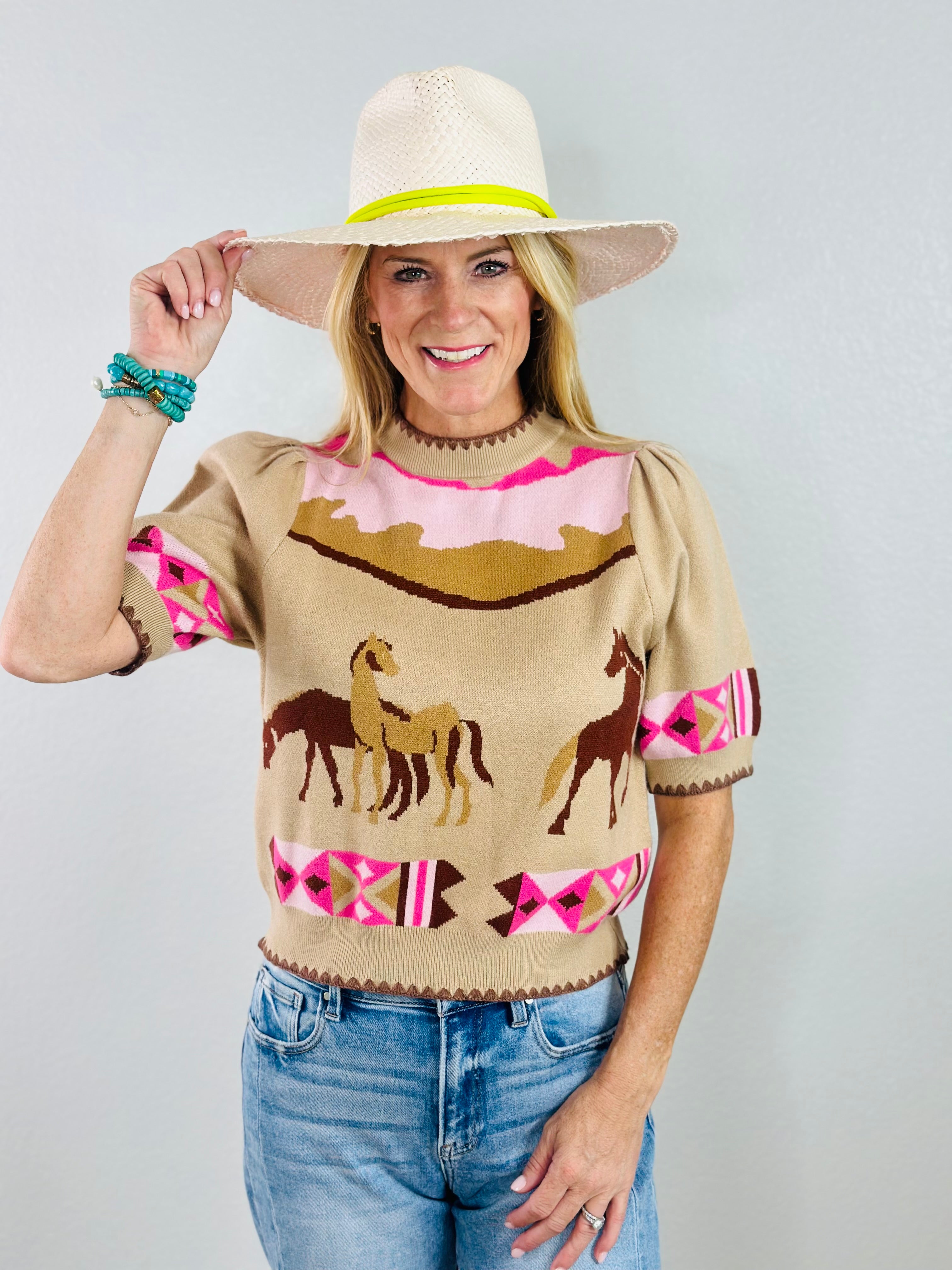 WILD HORSES KNIT TOP