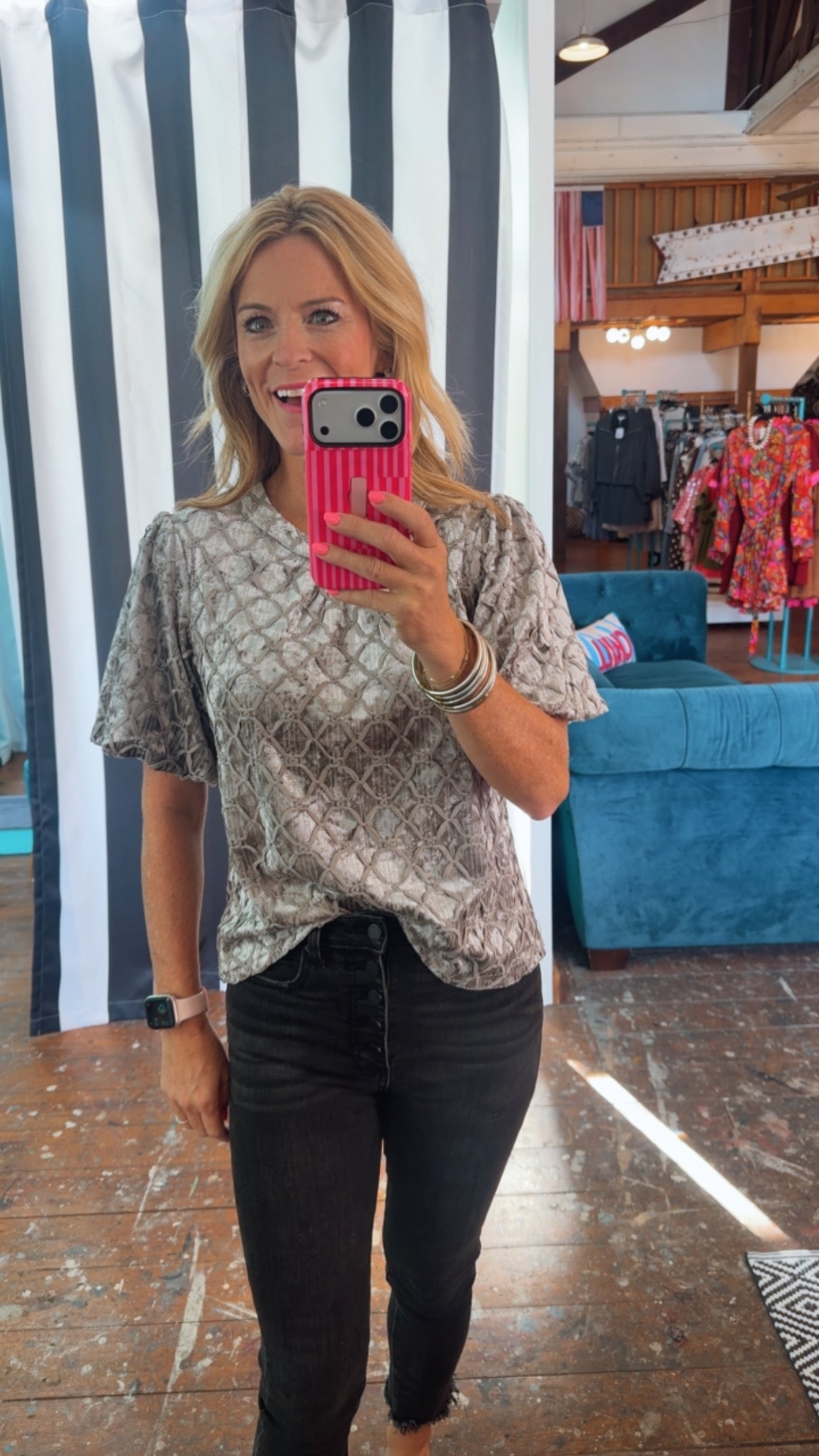 TRELLIS TRIMMED TOP