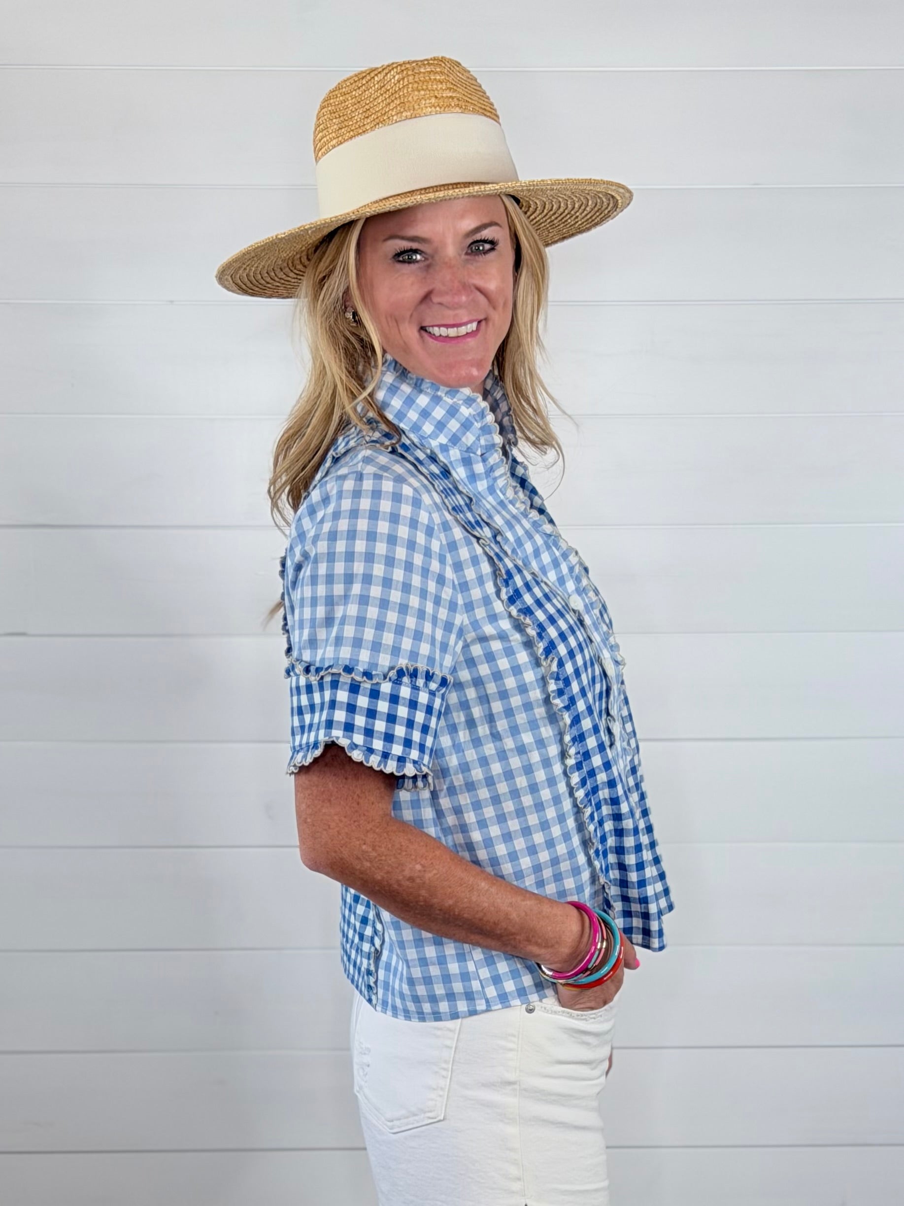 GINGHAM BLUES TOP