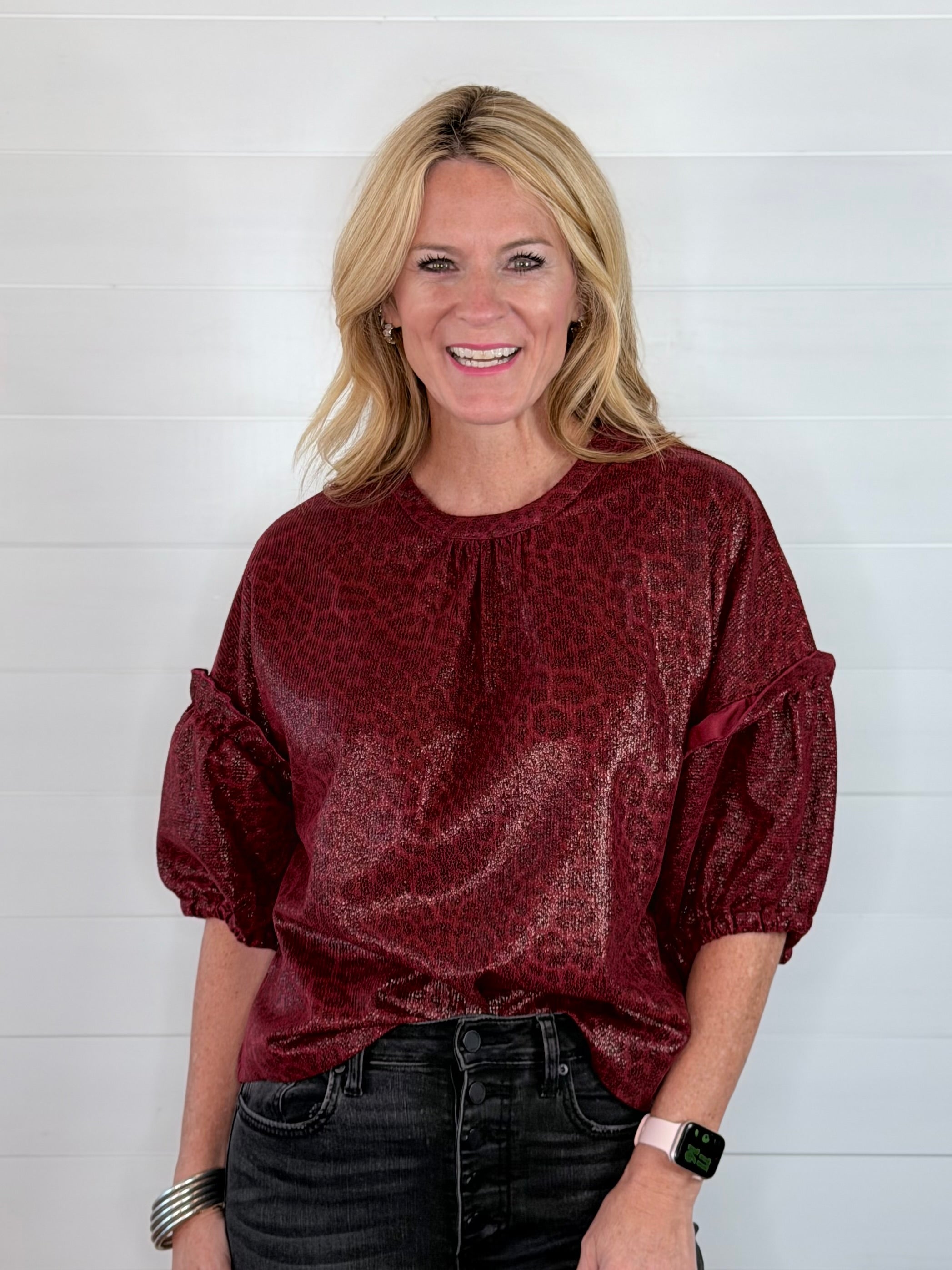 MACIE METALLIC CHEETAH TOP