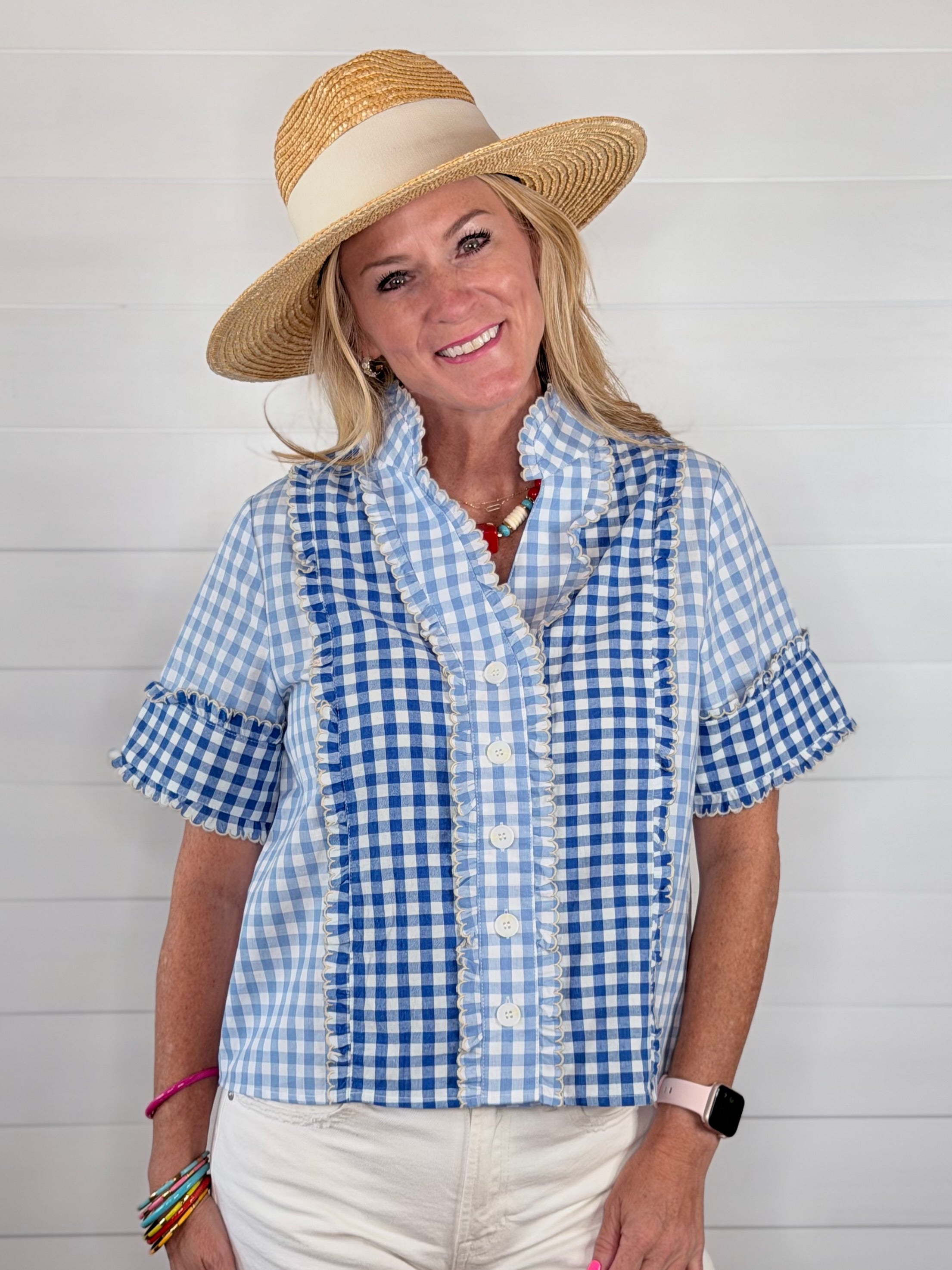 GINGHAM BLUES TOP