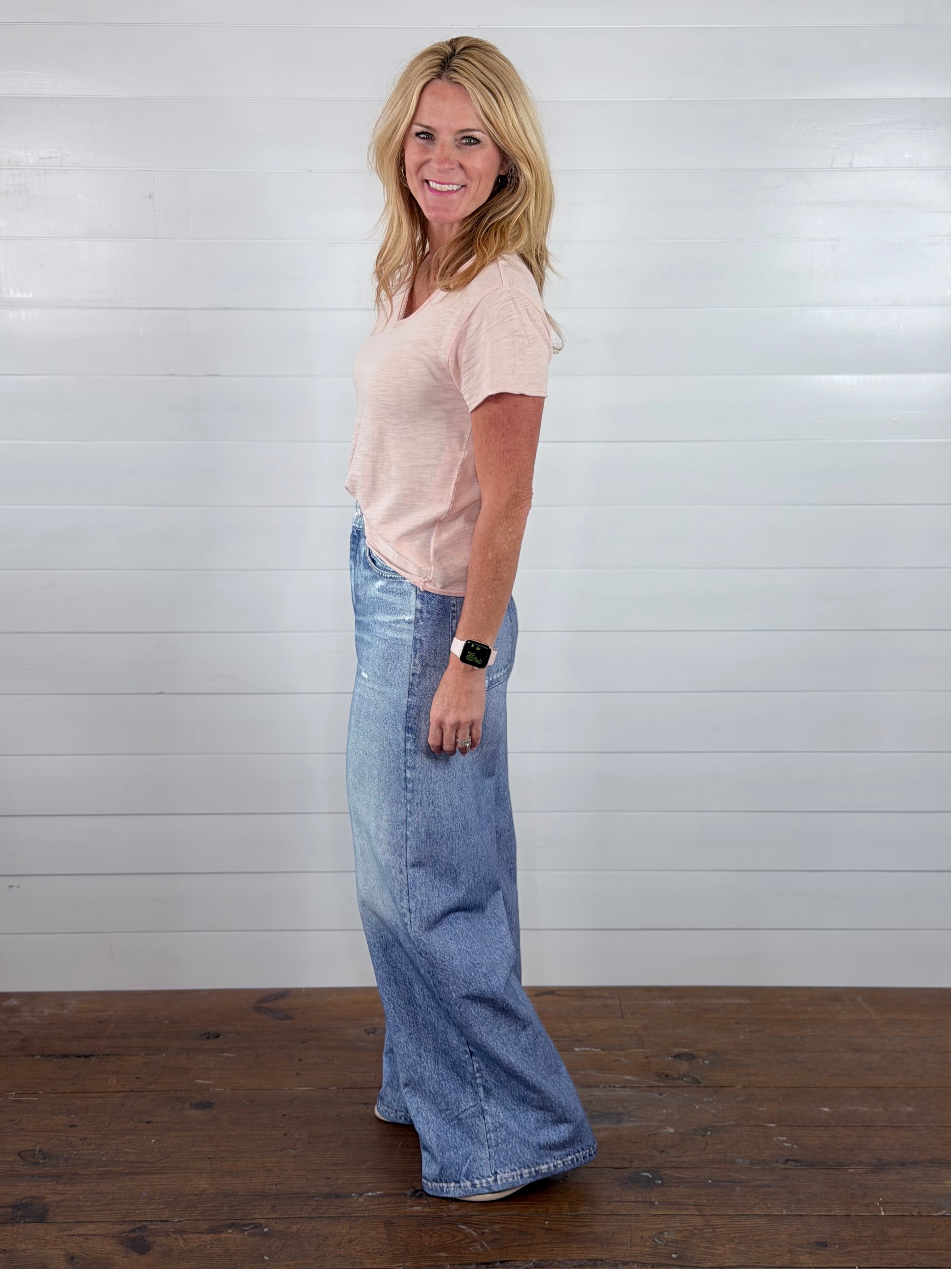 FANCY FAUX DENIM PANTS