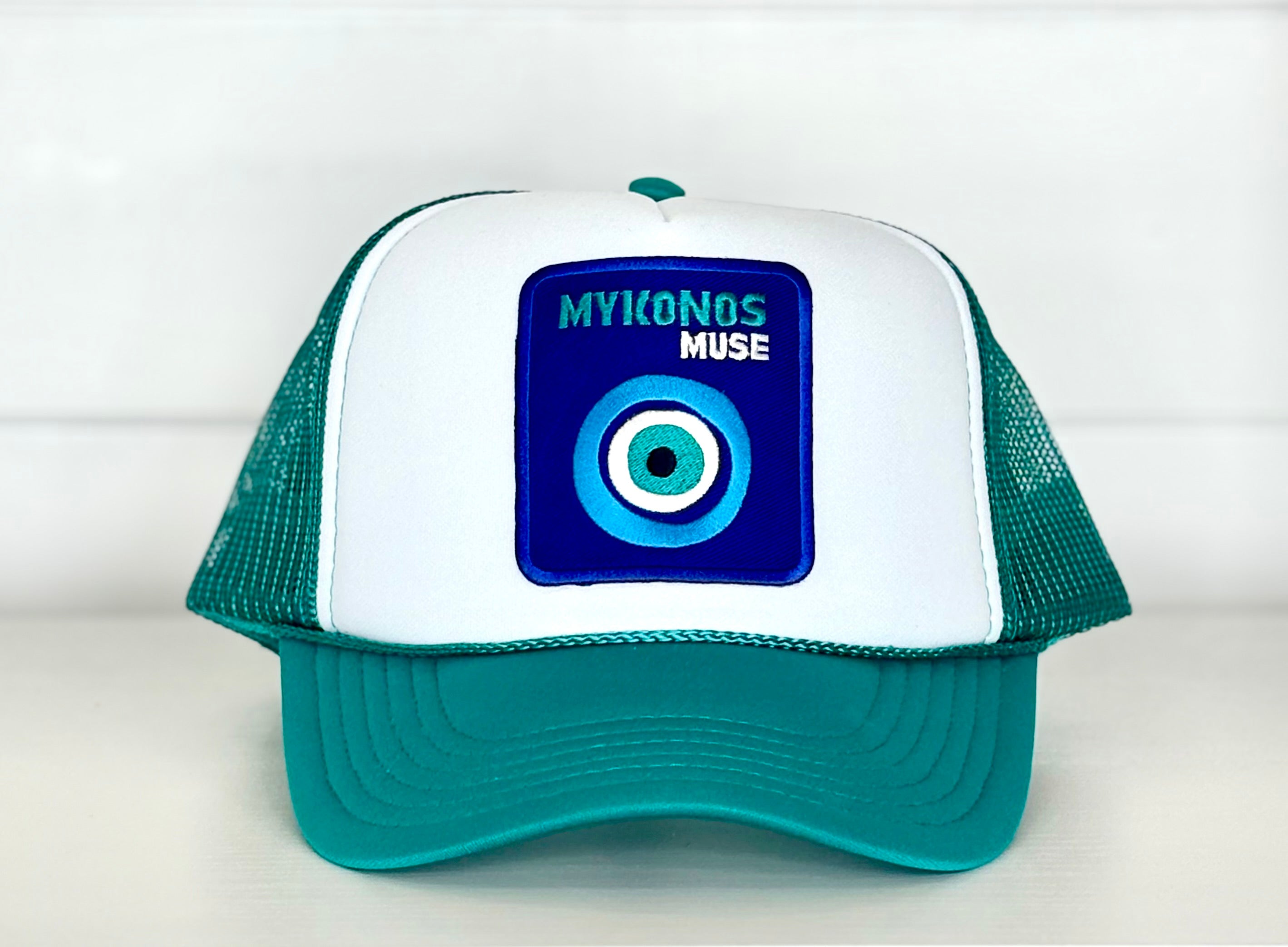 MYKONOS TRUCKER HAT-TEAL