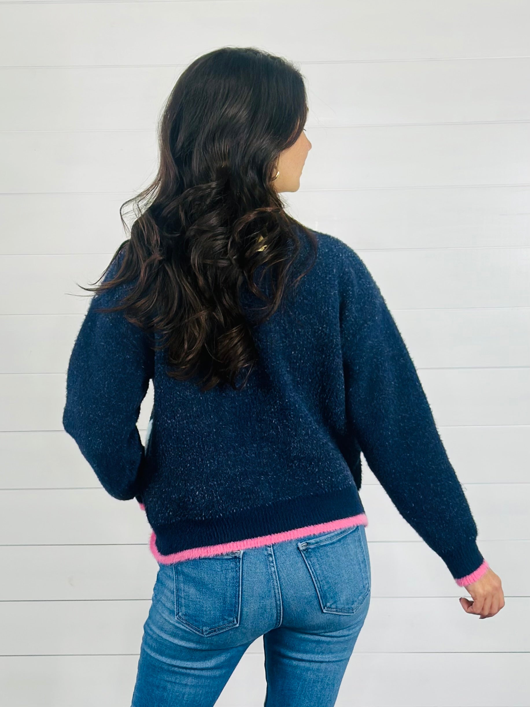 SPARKLING SPRUCE SWEATER-NAVY