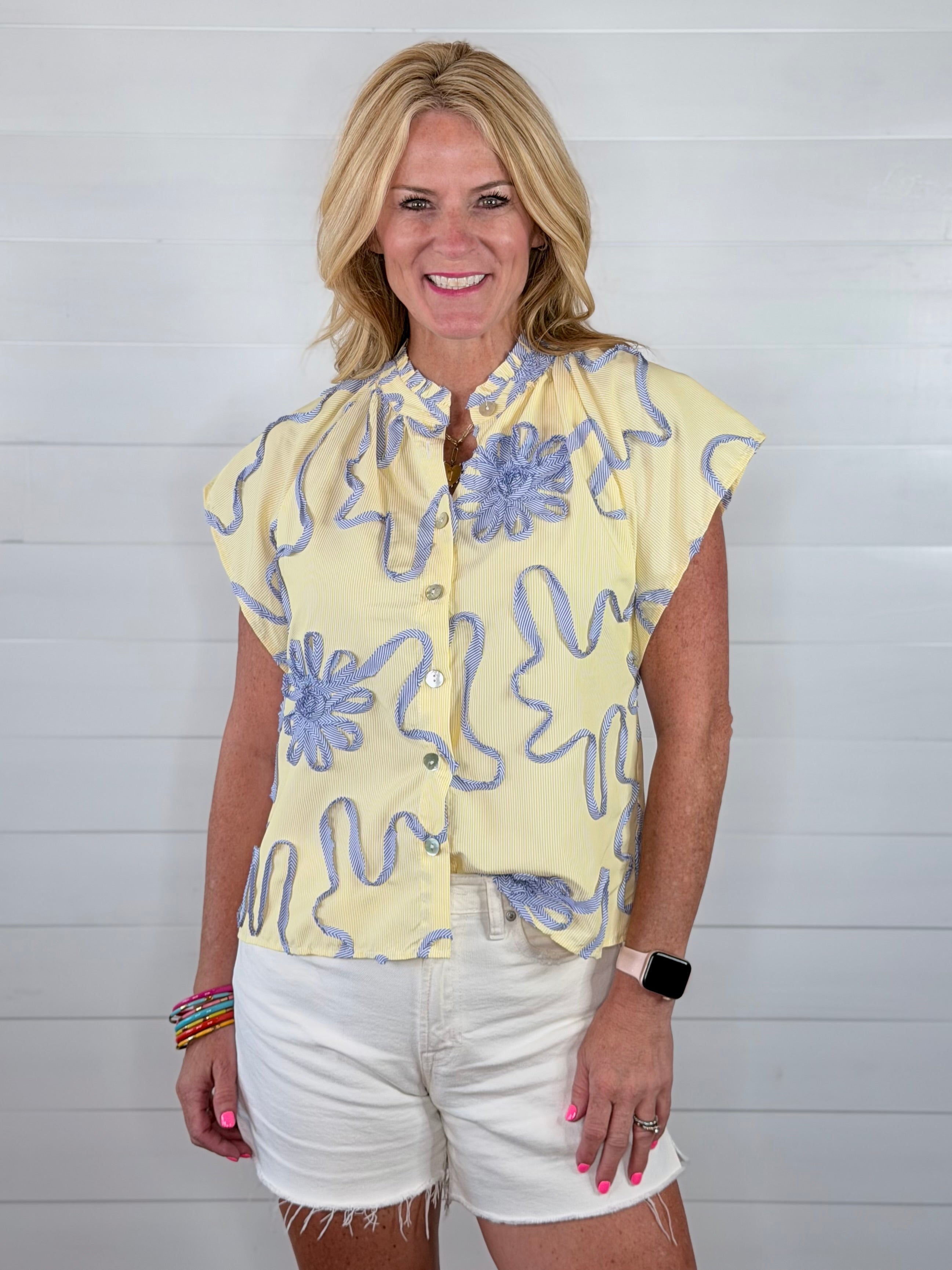 FLORAL RIBBON TOP