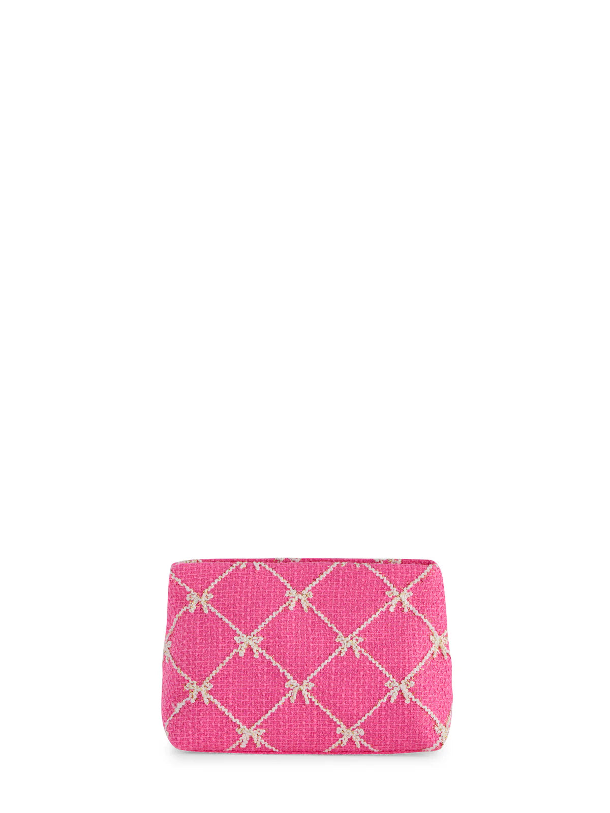 TINSEL BOW ZIP POUCH-PINK