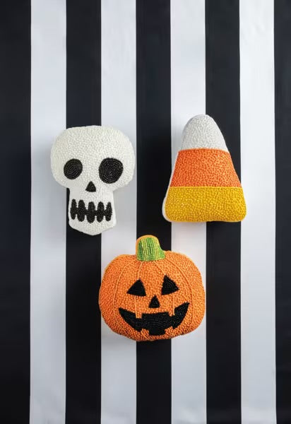 CANDY CORN MINI BEADED PILLOW