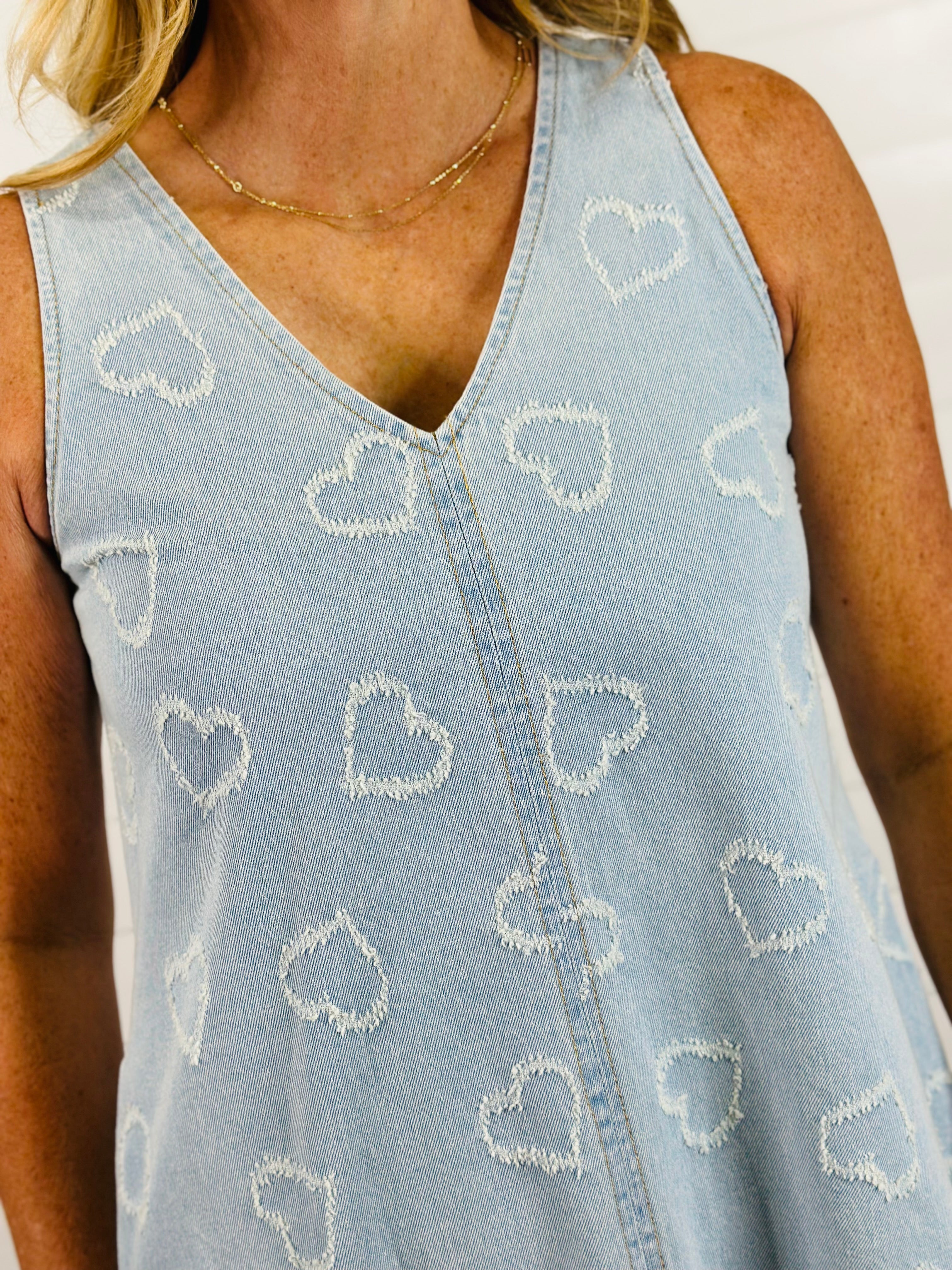SHABBY HEART DENIM DRESS
