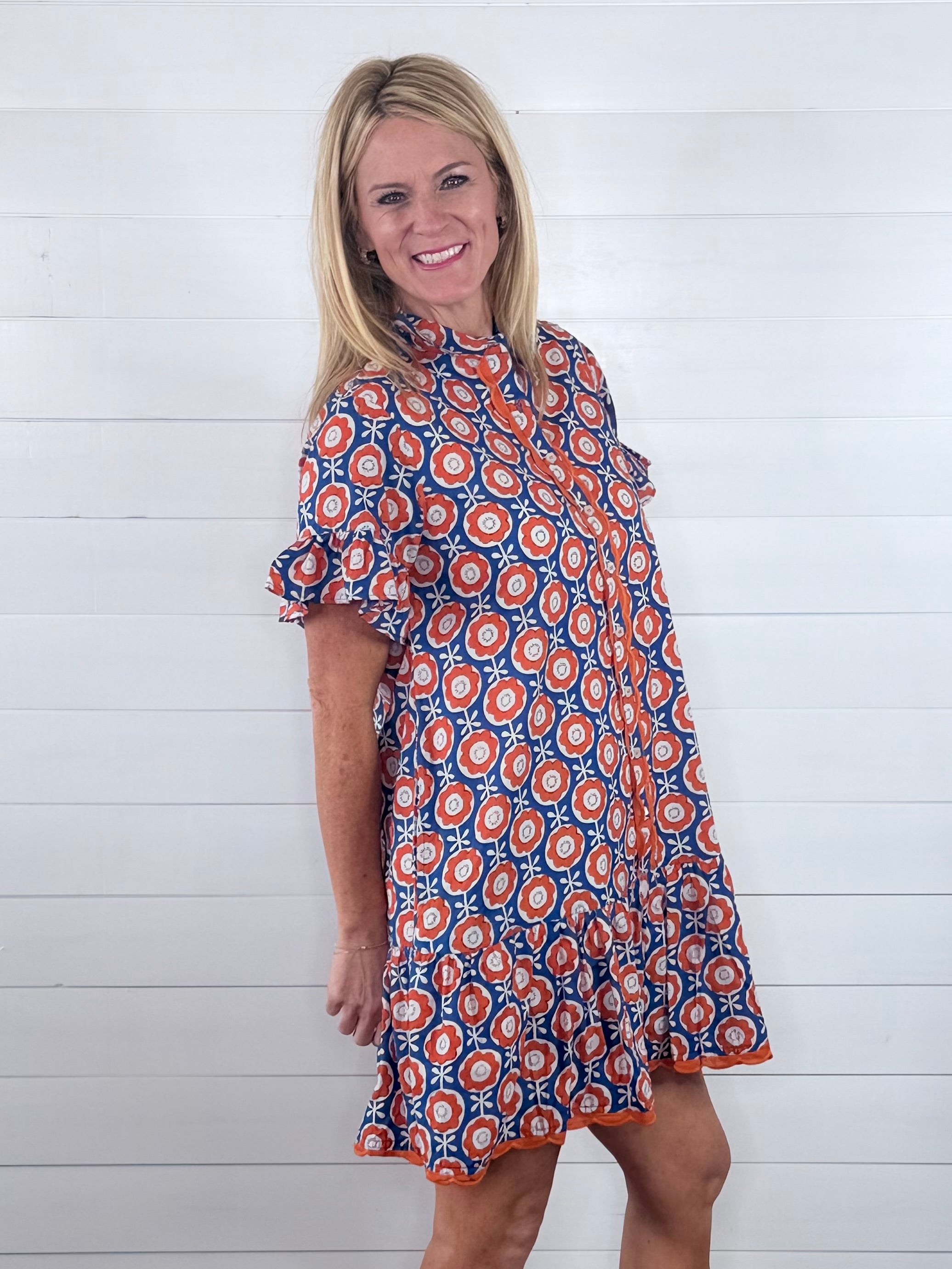 SCALLOPED SHIRT DRESS