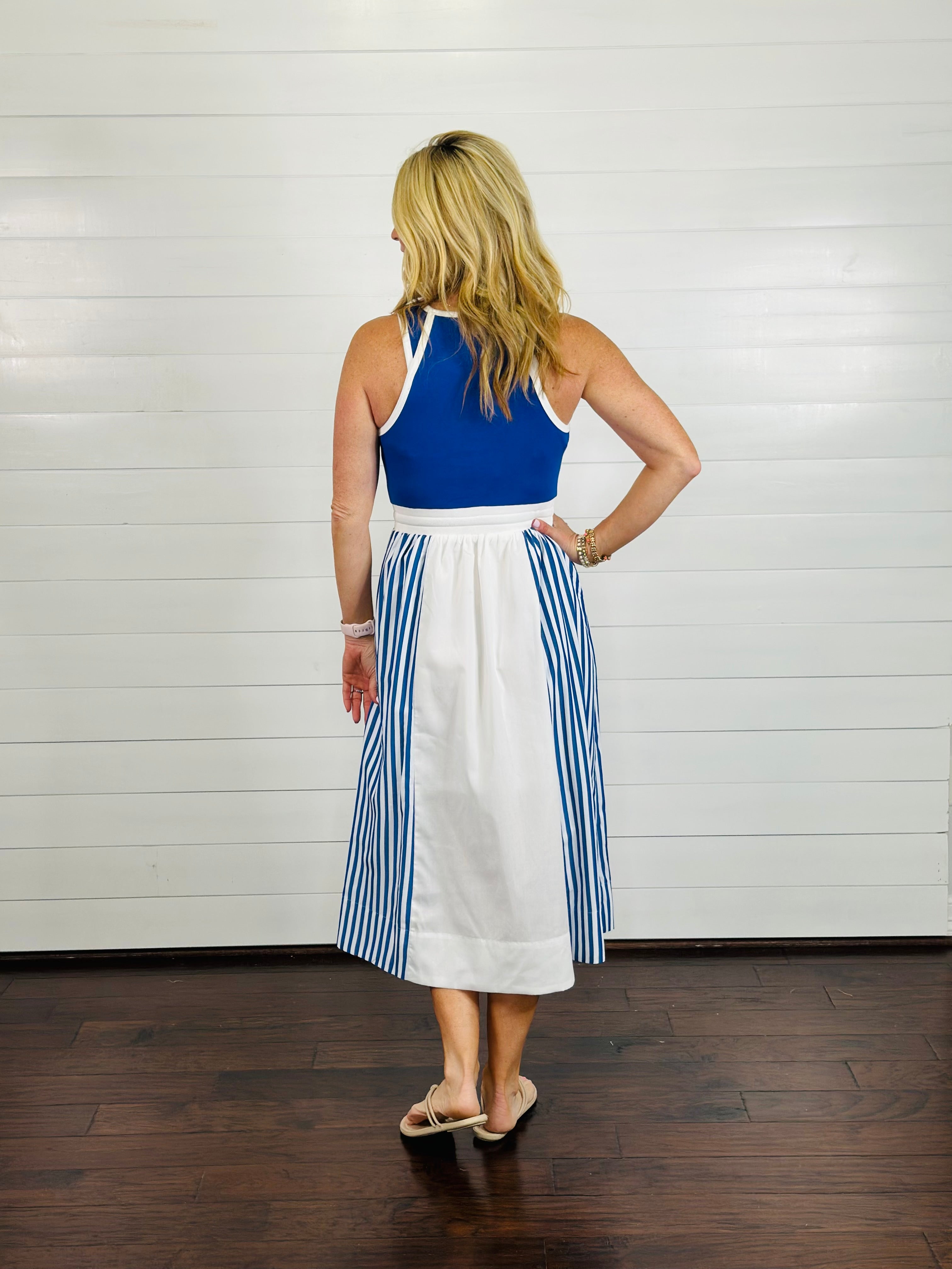 SPRING FLING DRESS-BLUE