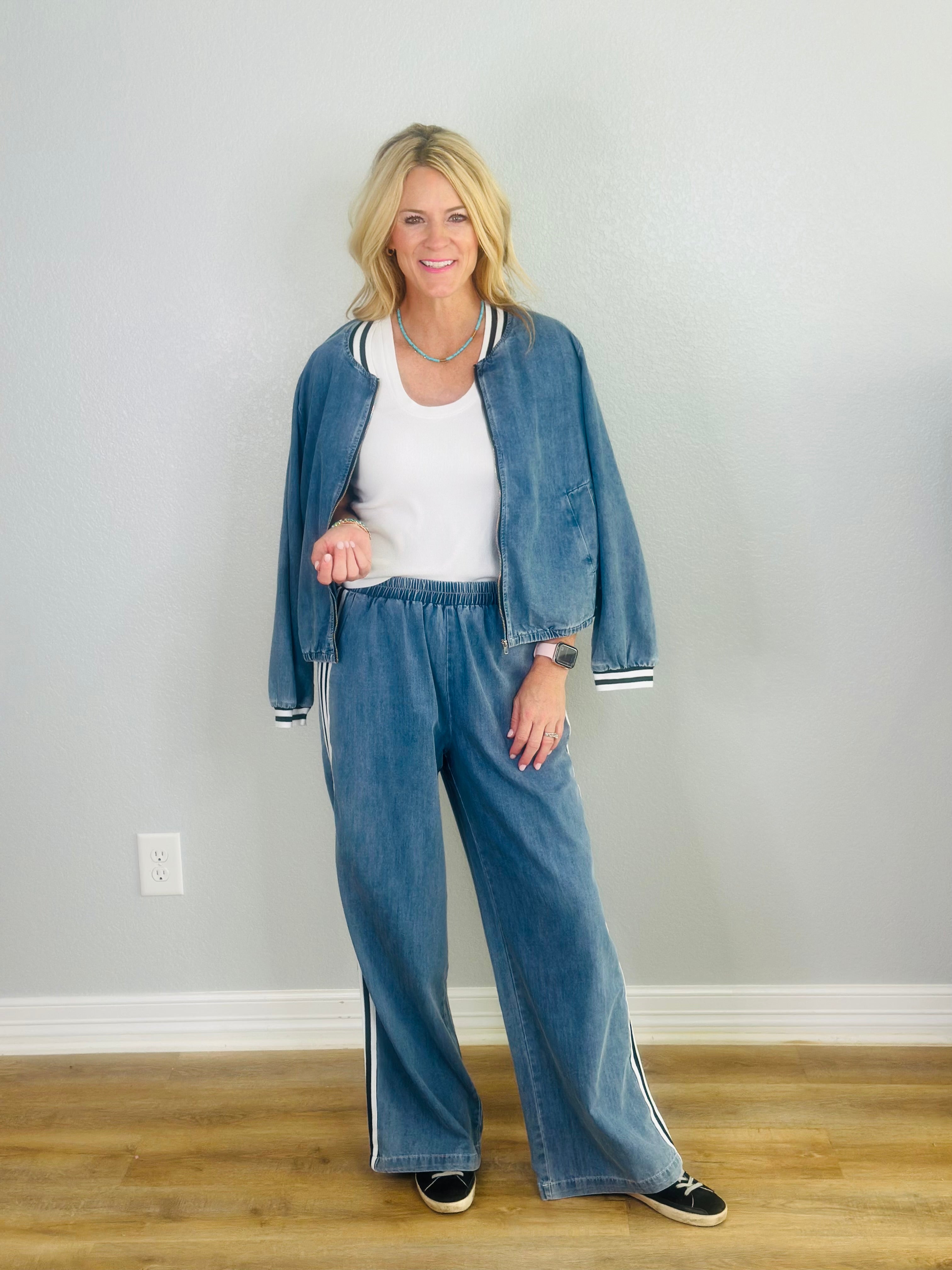 DARCY DENIM BOMBER JACKET