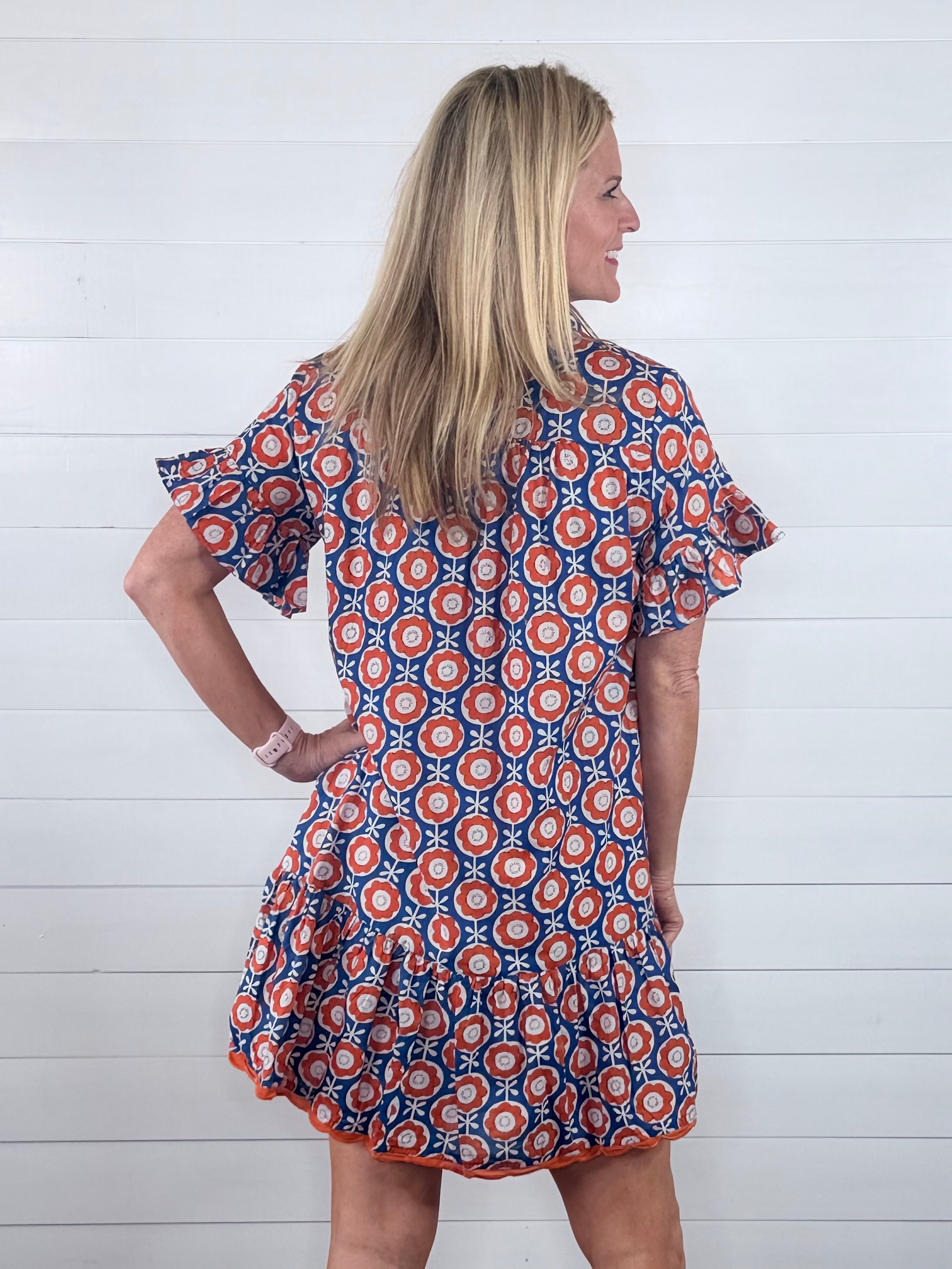 SCALLOPED SHIRT DRESS