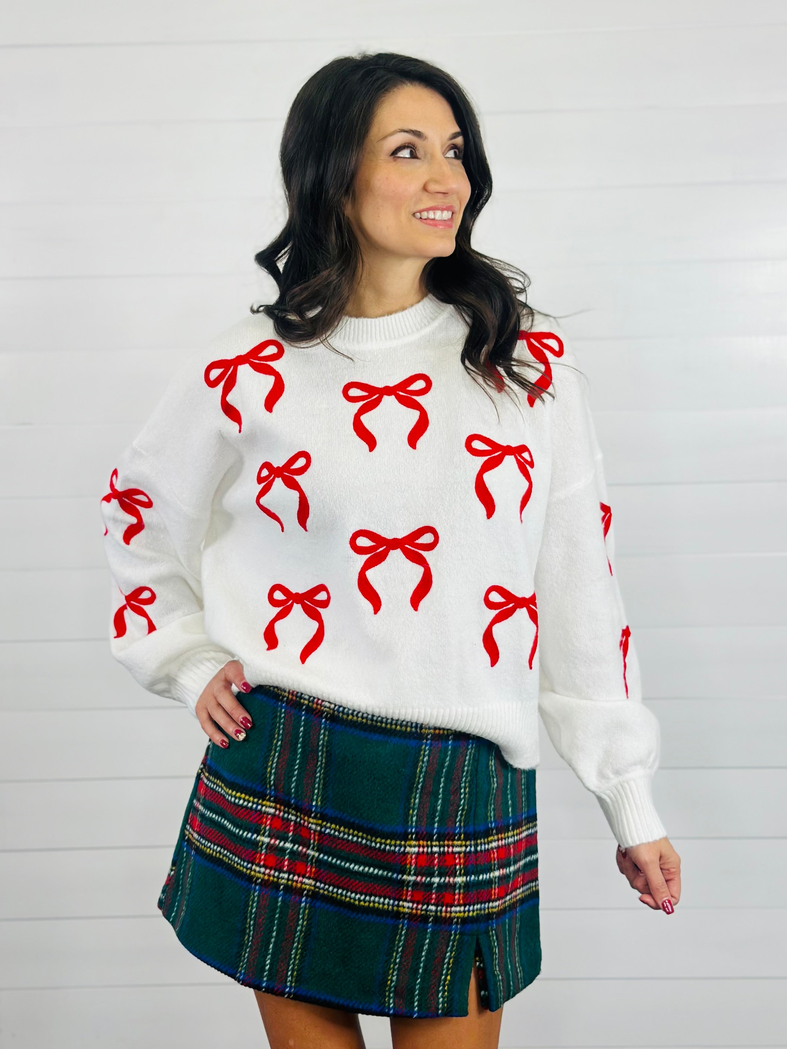 GETTIN' FESTIVE PLAID SKORT-GREEN