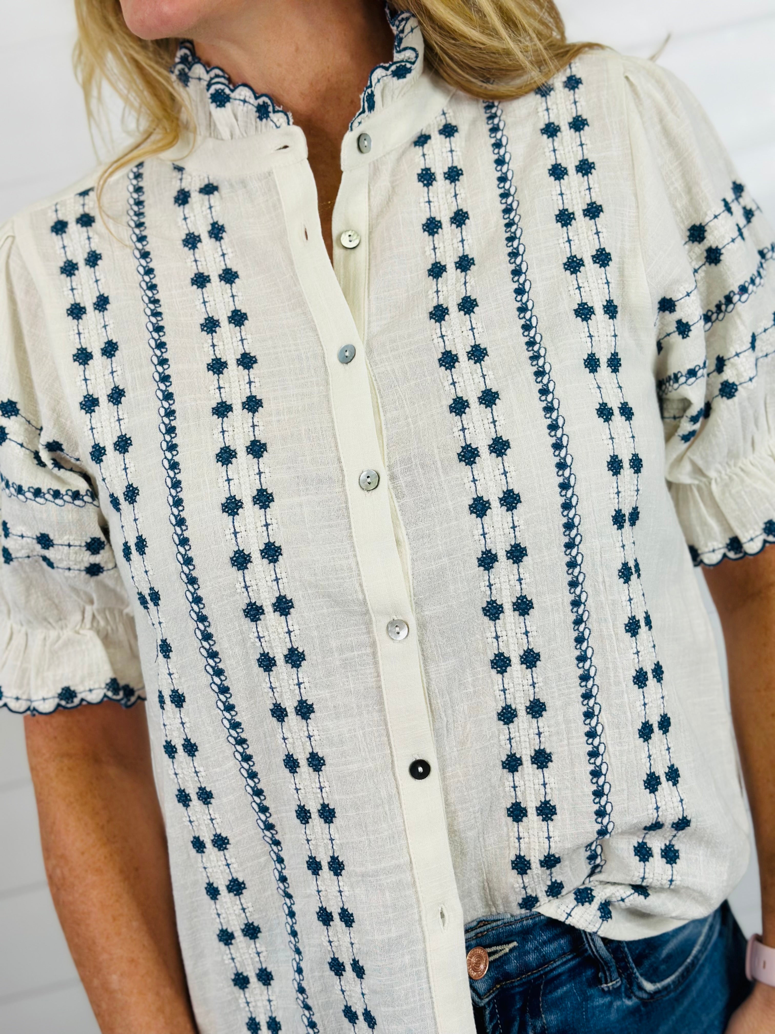 ROWS OF EMBROIDERY TOP