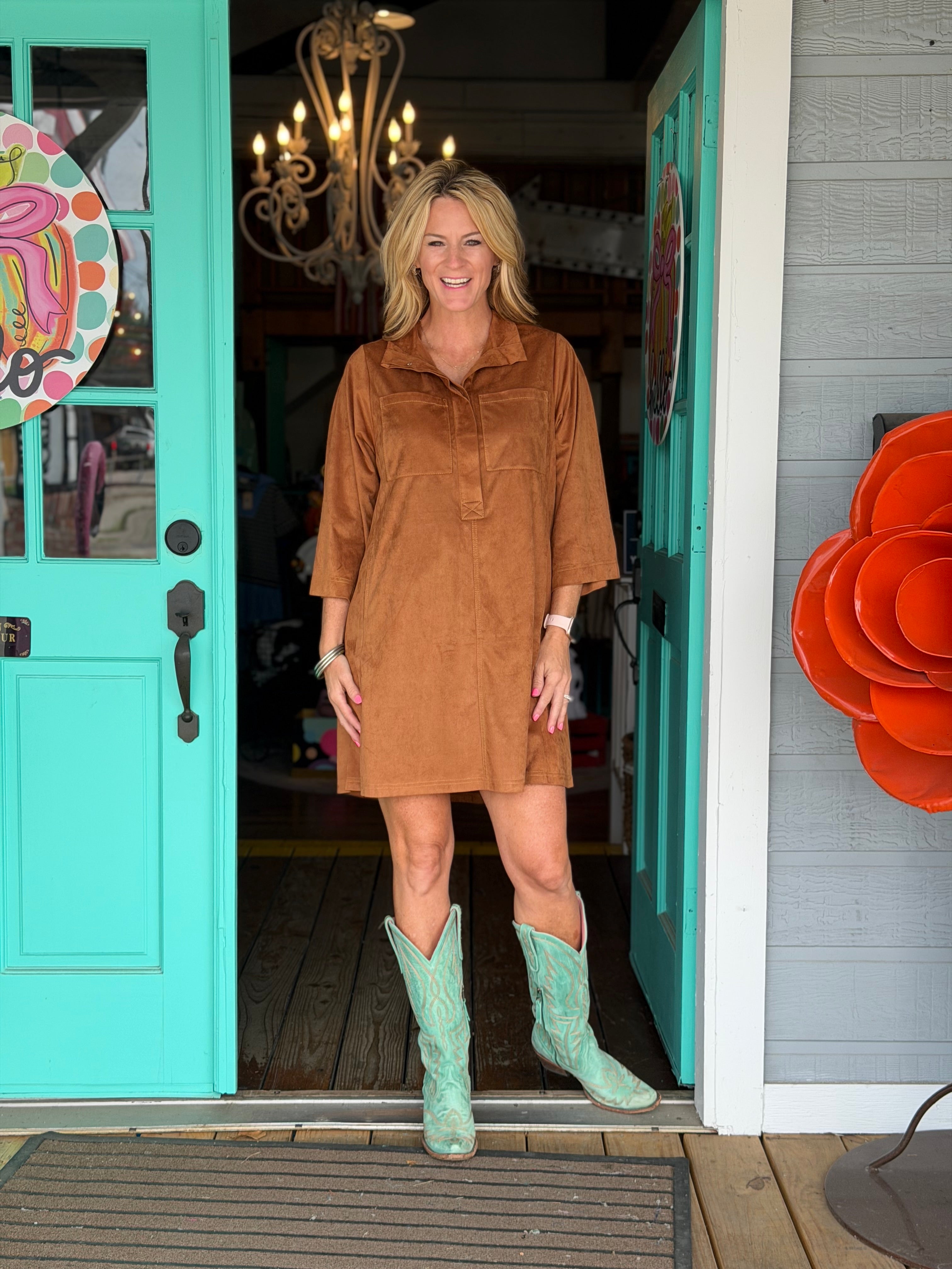 SUEDE SWING DRESS