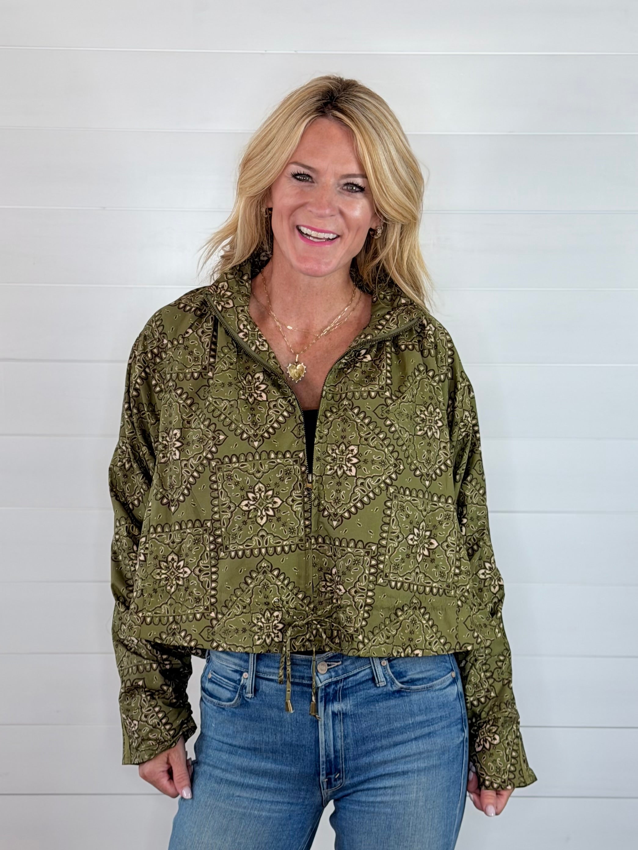 OLIVE BANDANA JACKET