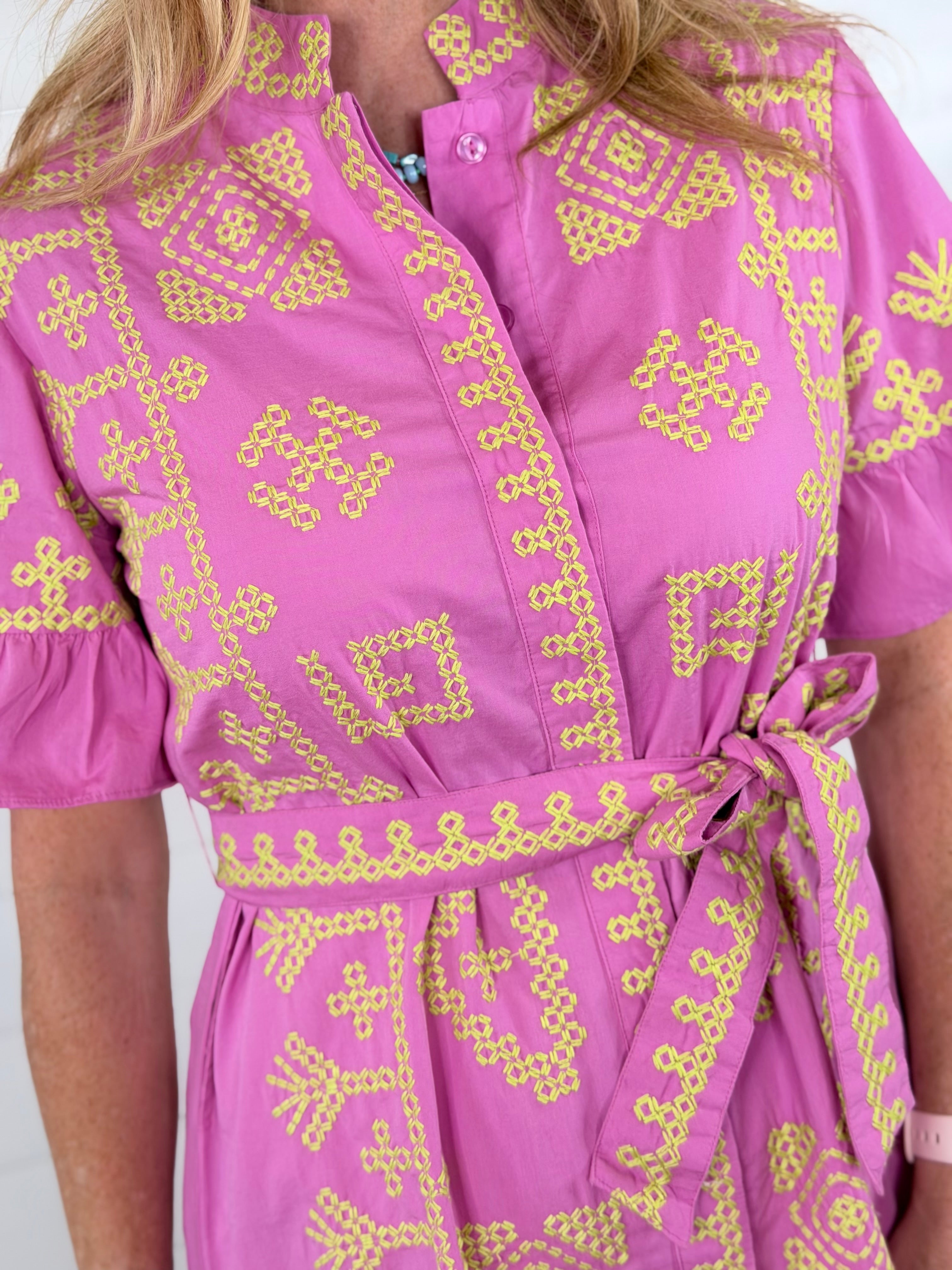 CROSSED STITCH DRESS
