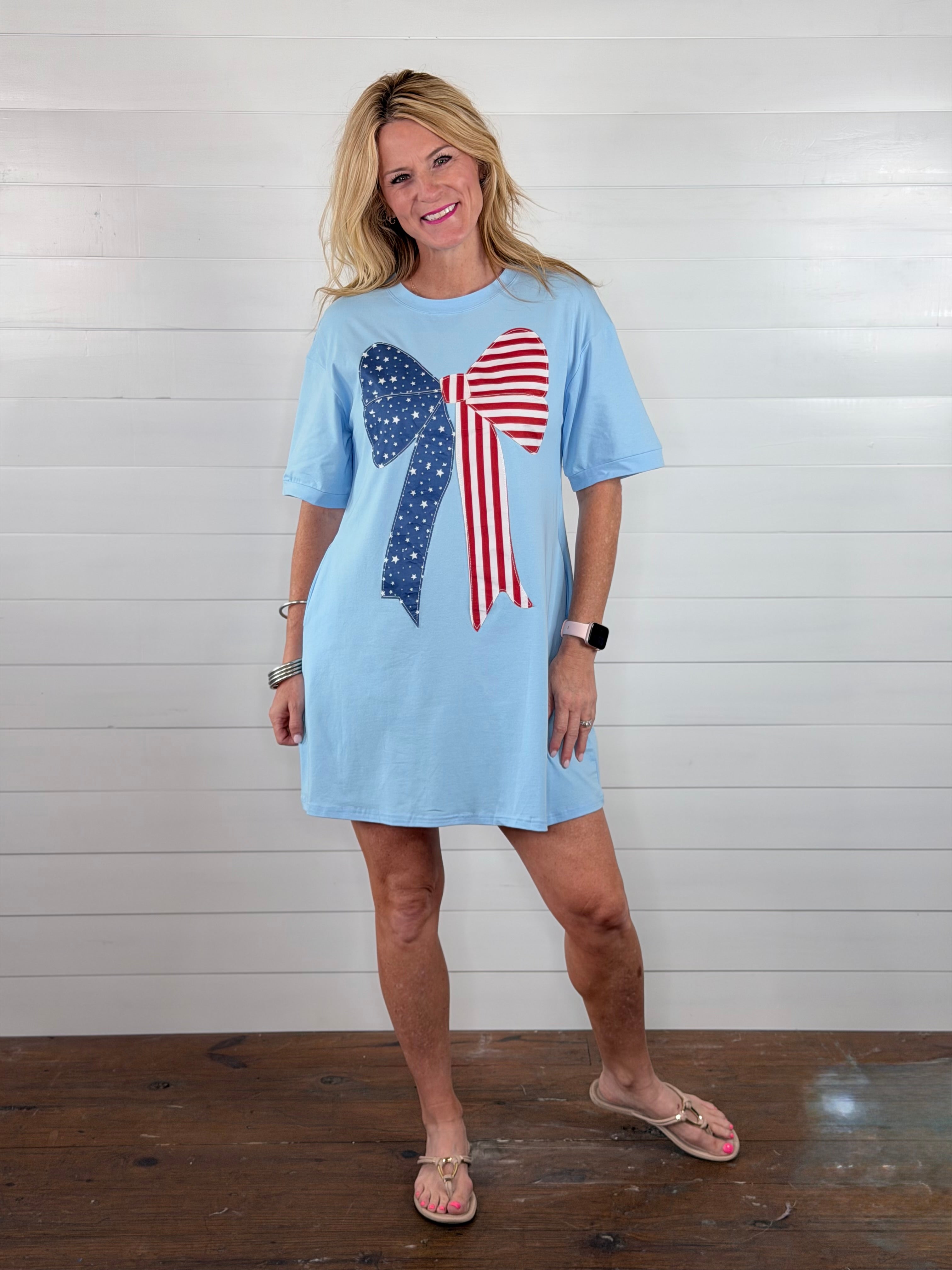 AMERICANA BOW TEE DRESS