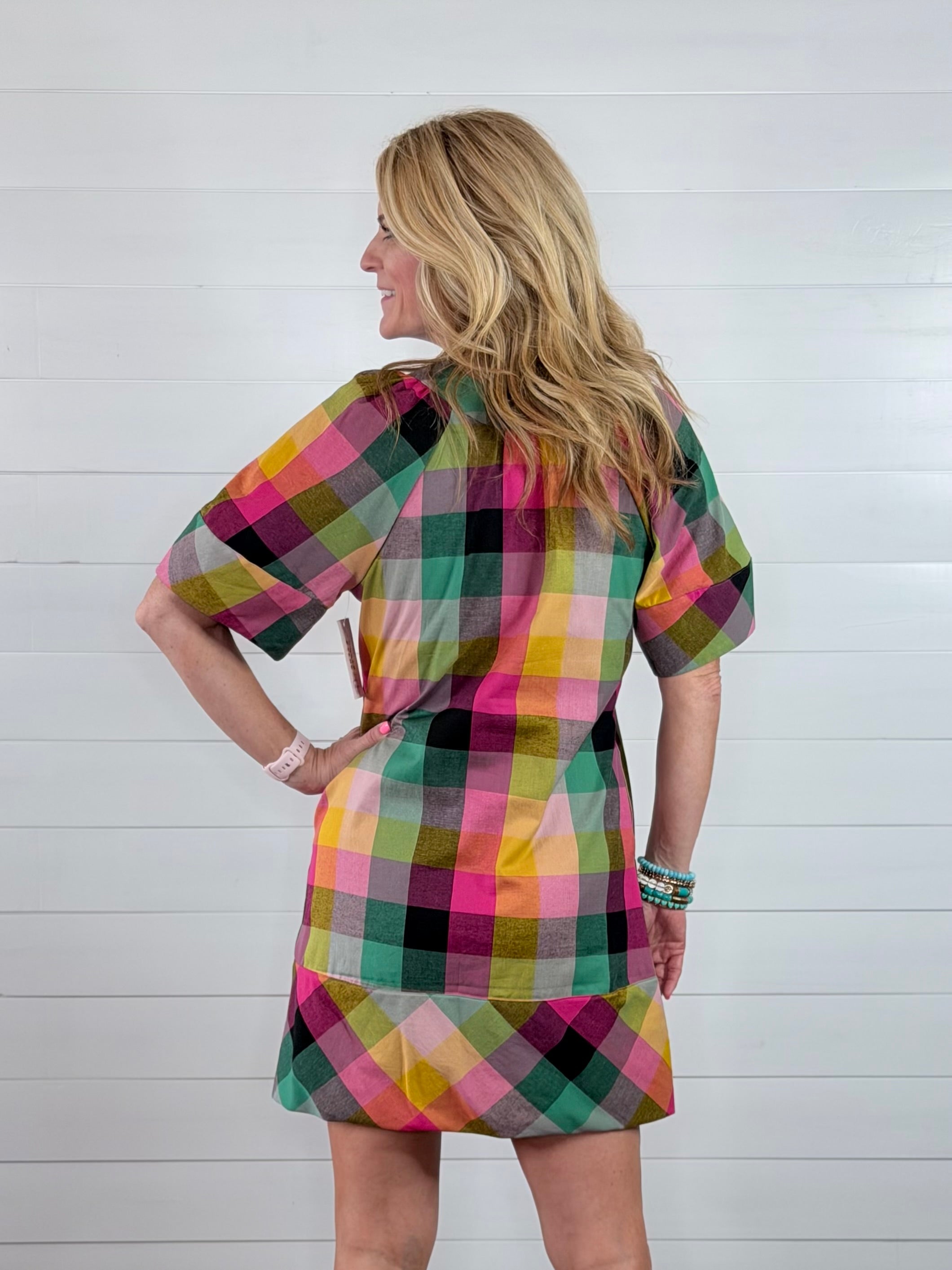 CHECKED SHIFT DRESS