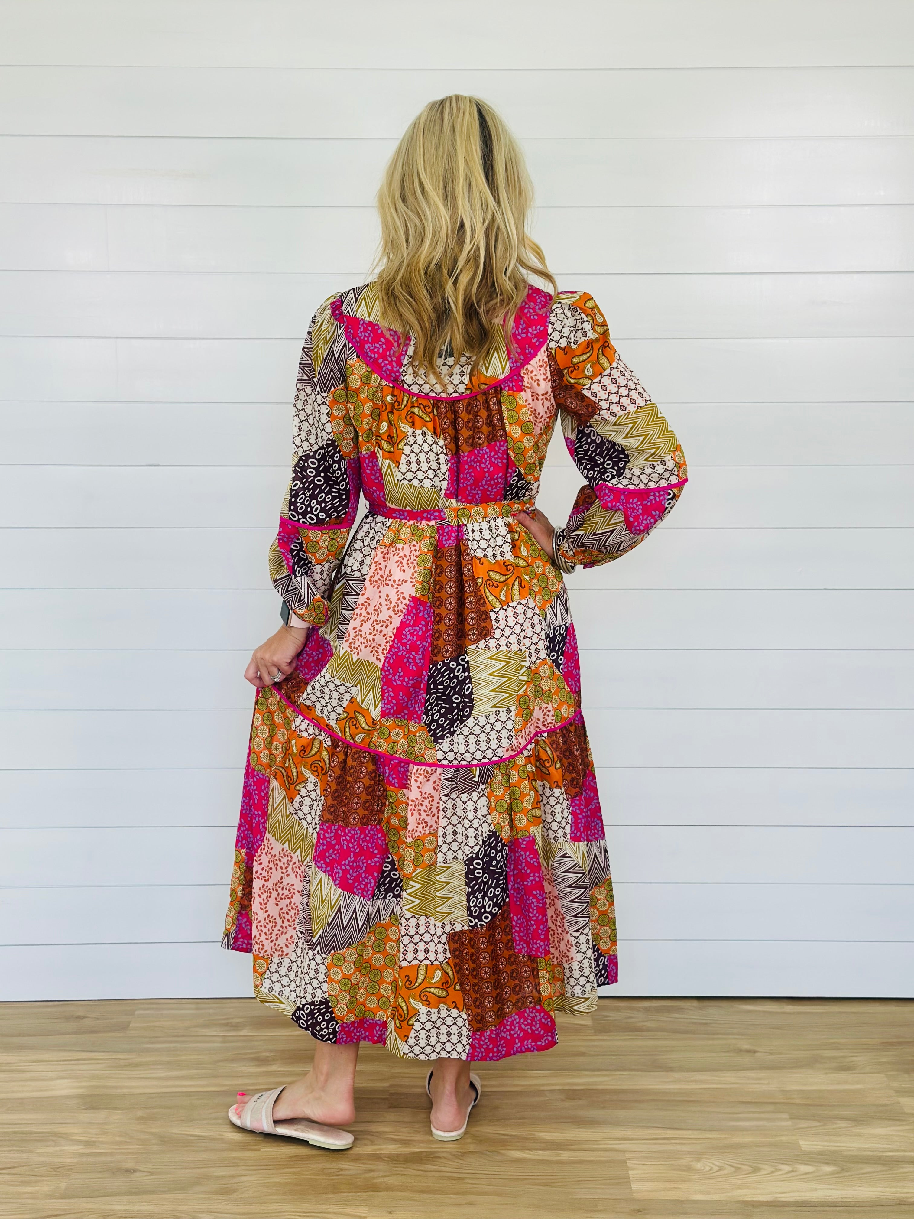 BOHO BLOOMS PRINTED DRESS