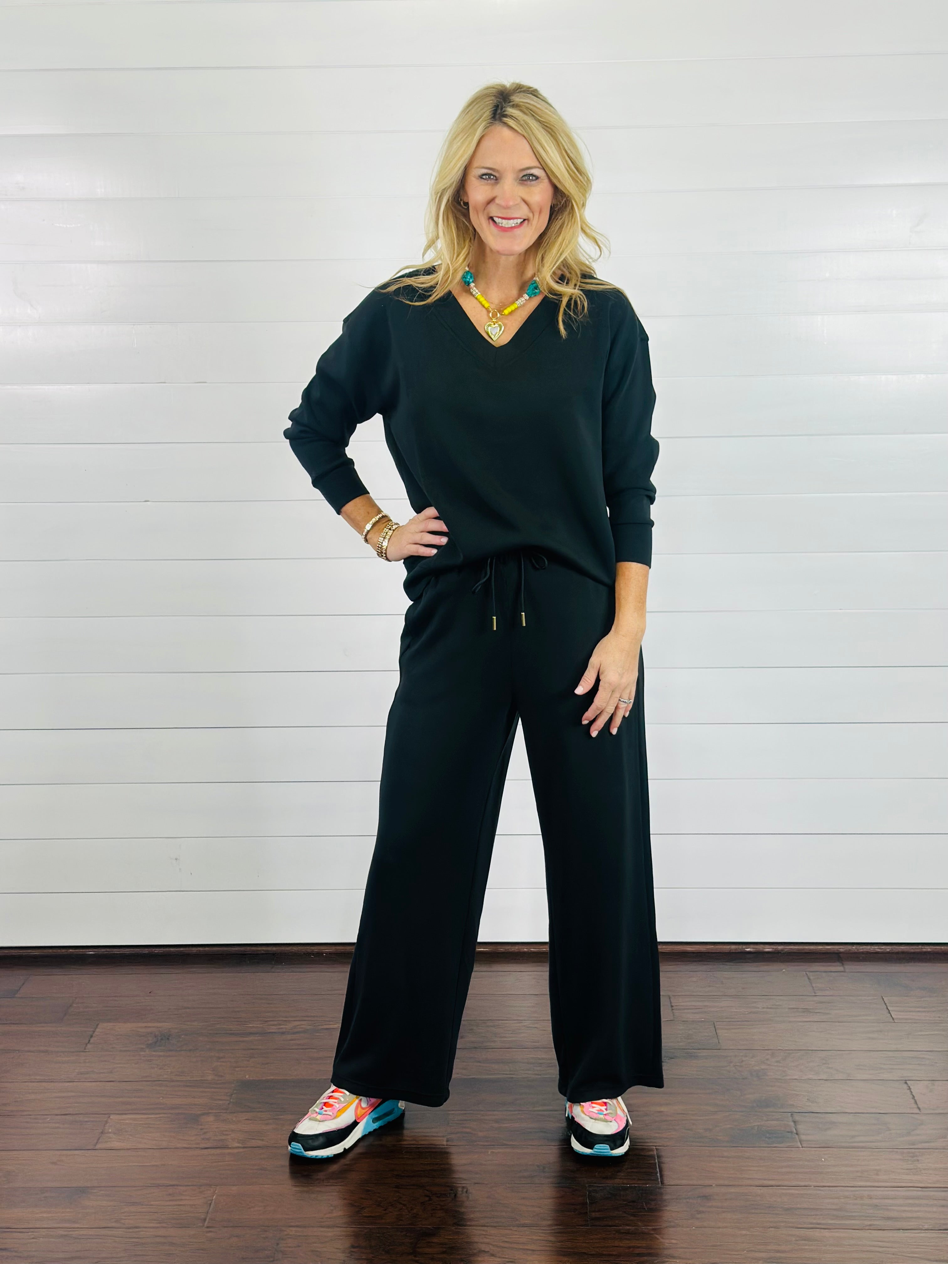HAZEL WIDE LEG PANT-BLACK