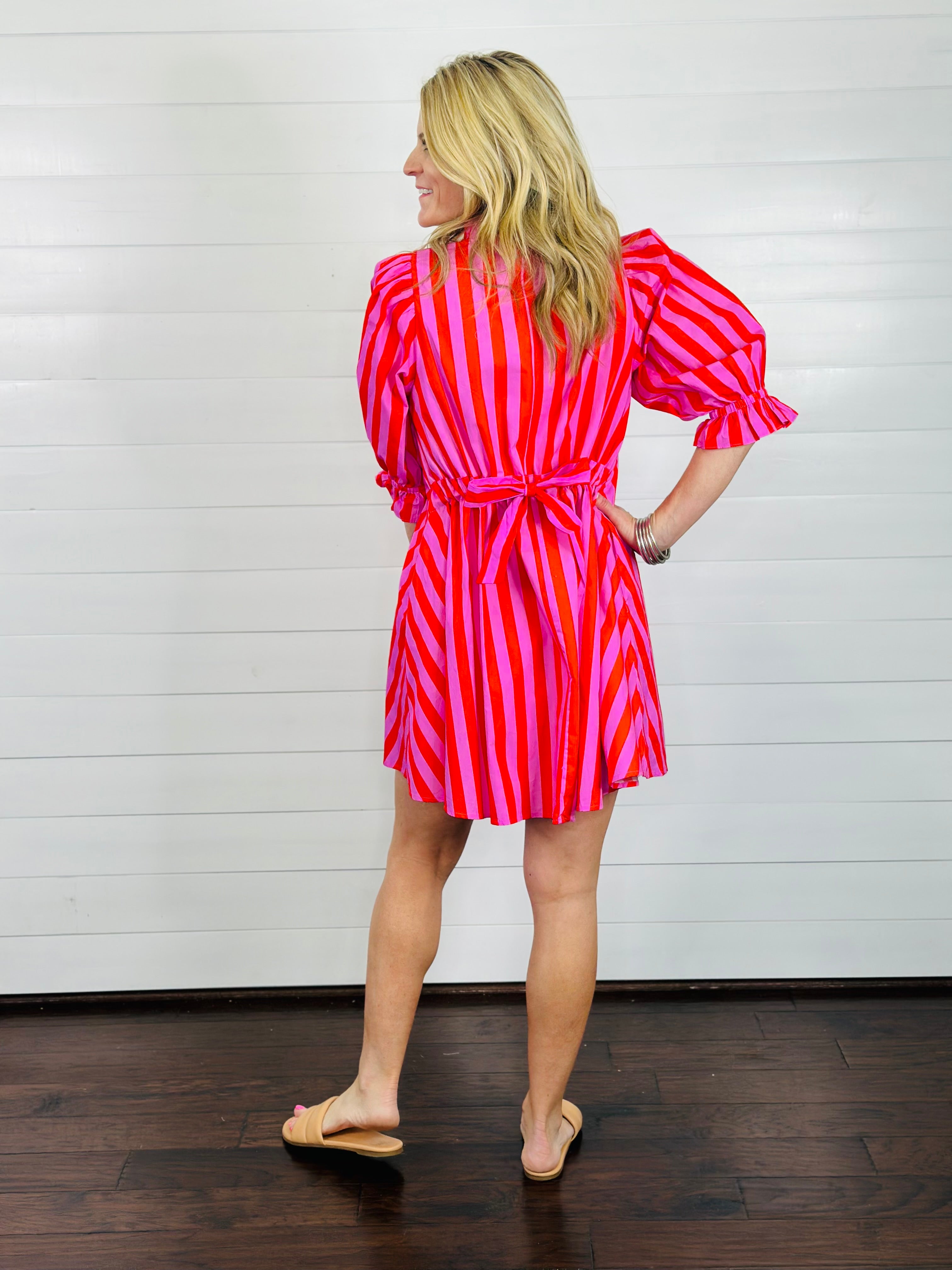 SPRINGTIME STRIPES DRESS