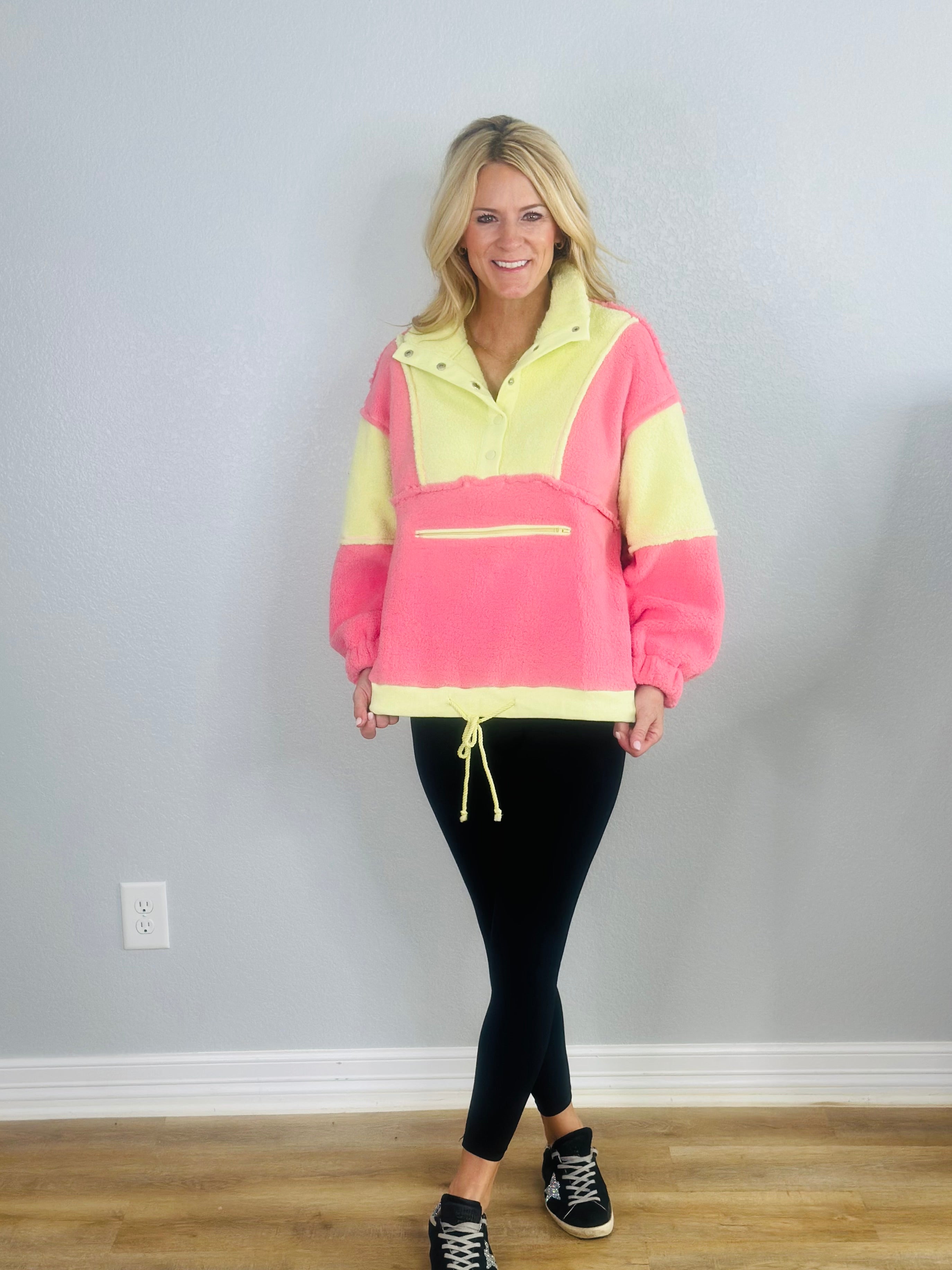 BRONWYN FLEECE PULLOVER-PINK