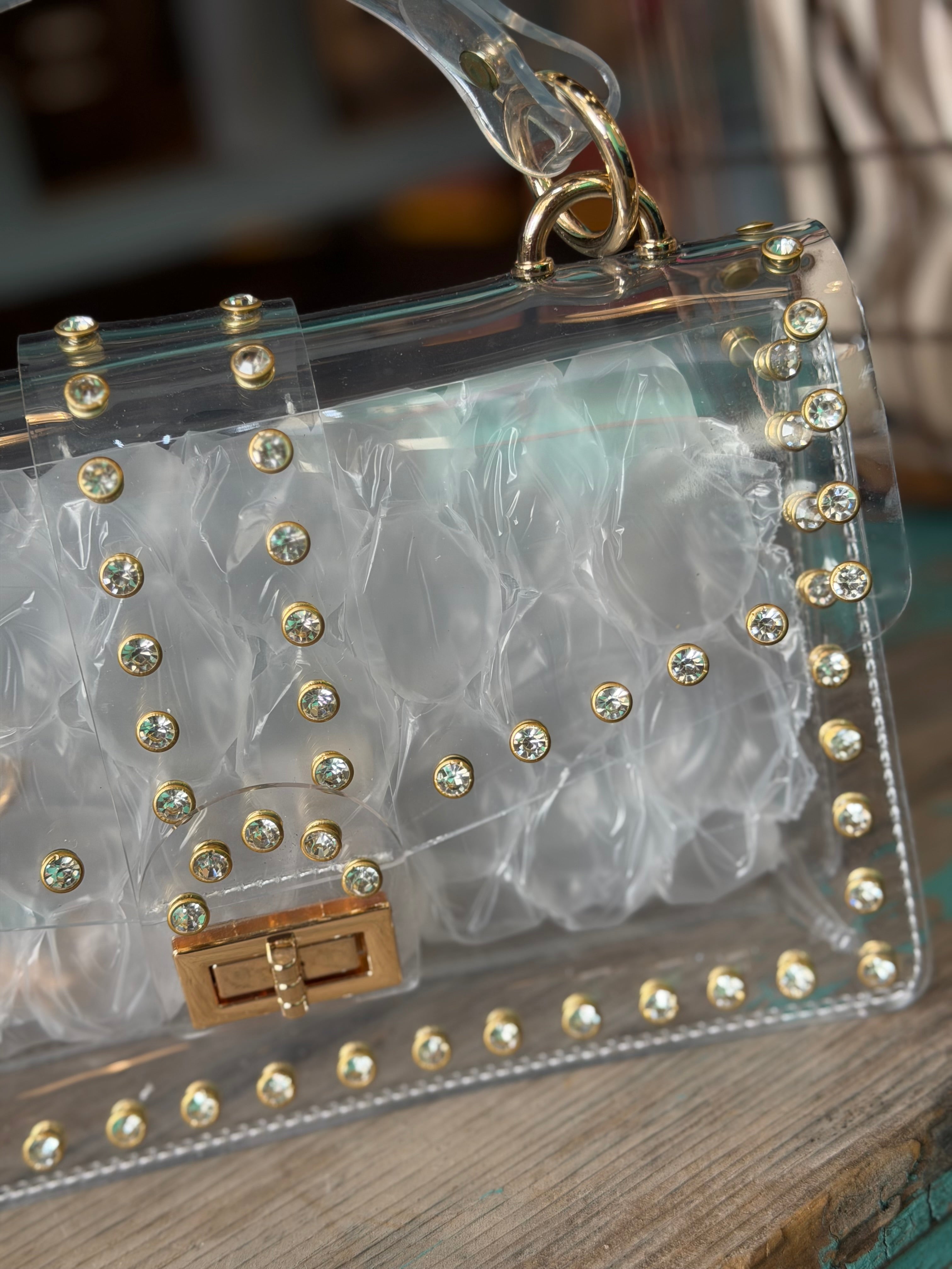 RHINESTONE CLEAR PURSE
