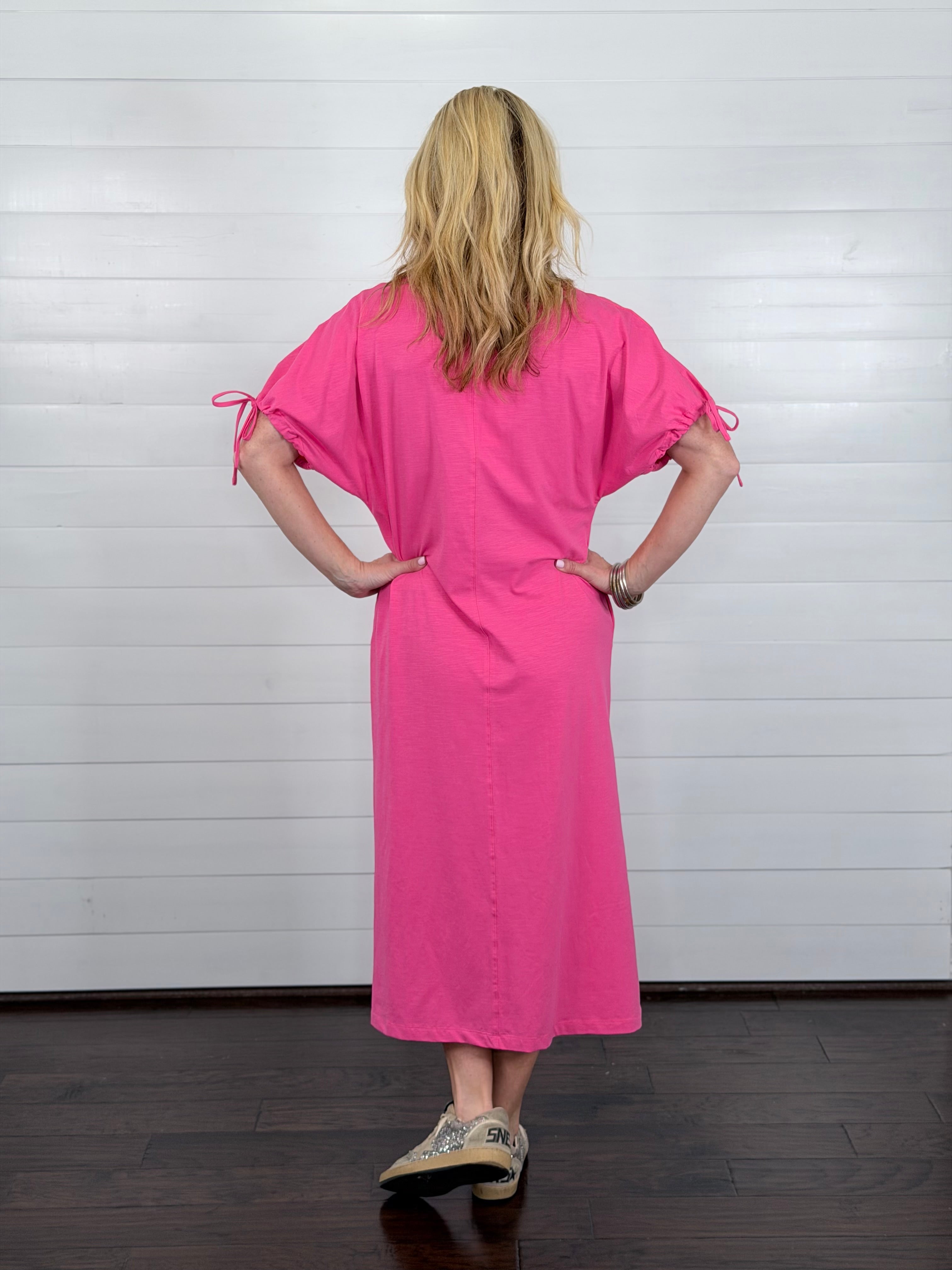 everly pink dress L / Pink/Red Polka