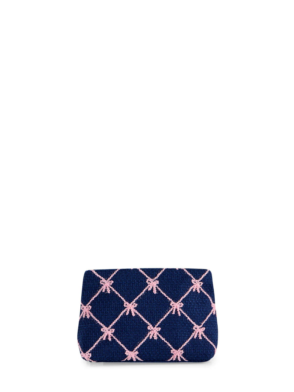 TINSEL BOW ZIP POUCH-NAVY