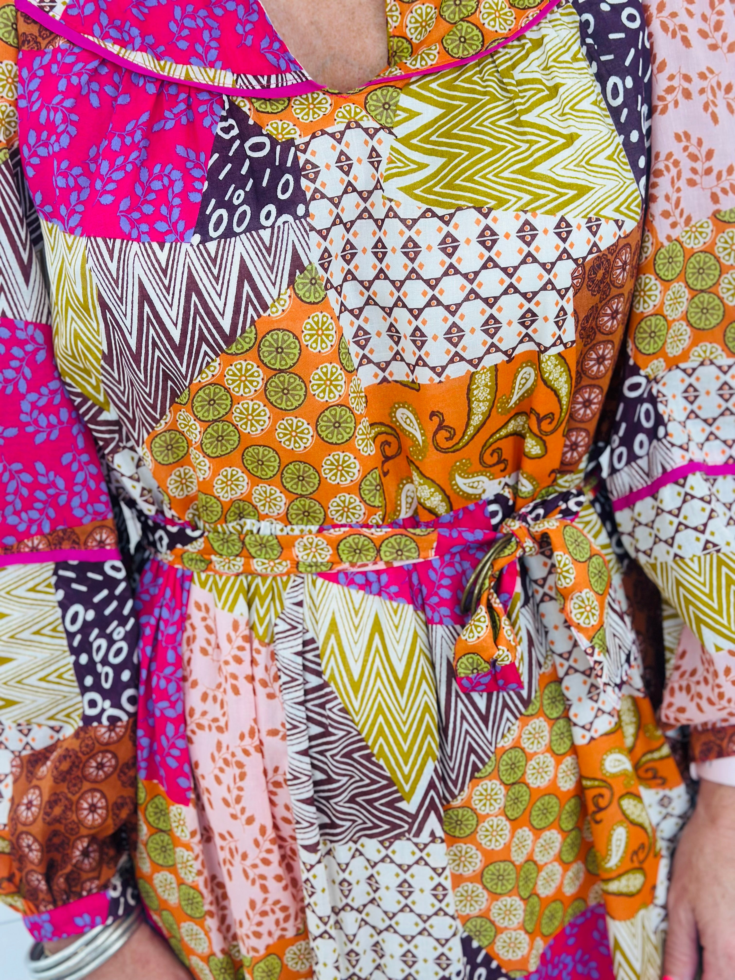 BOHO BLOOMS PRINTED DRESS