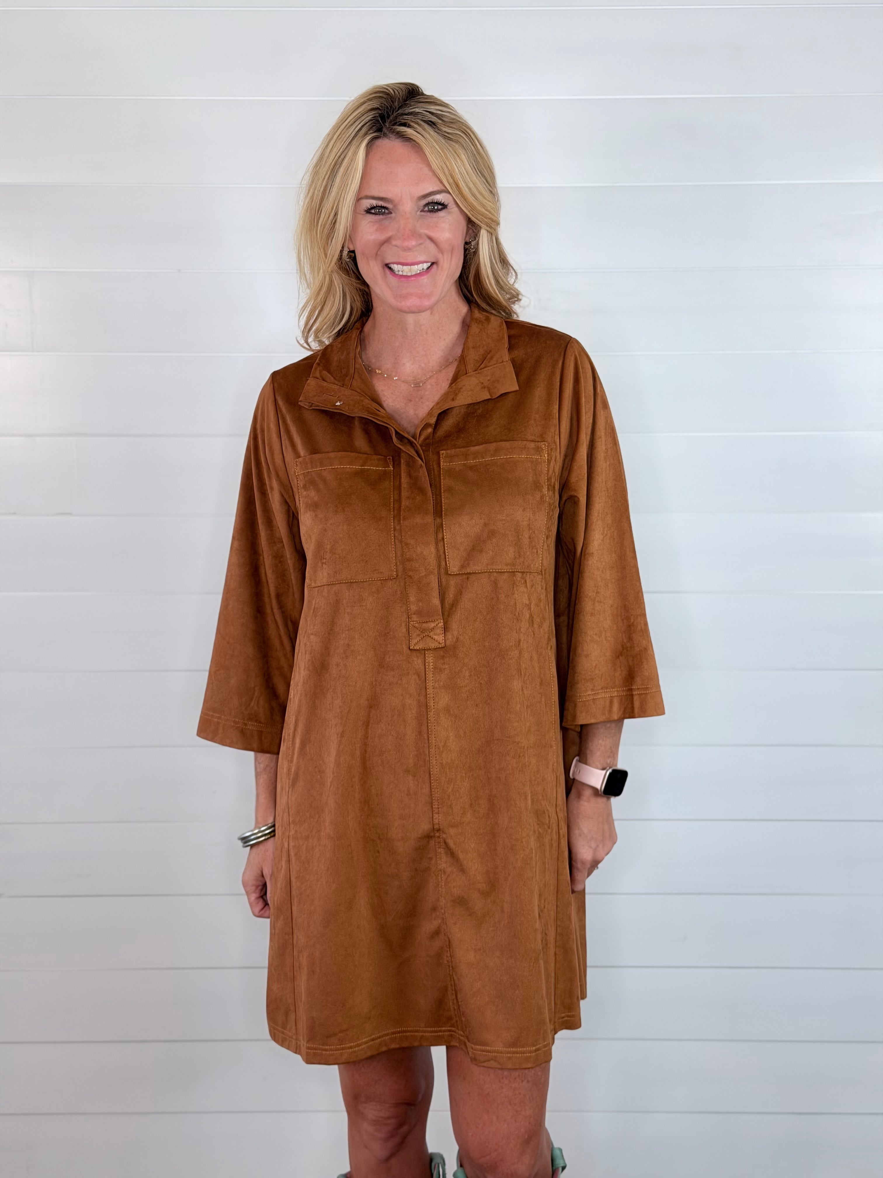 SUEDE SWING DRESS