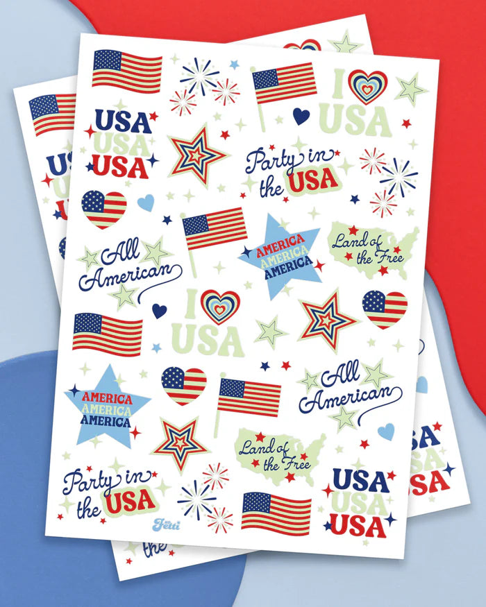USA GLOW IN THE DARK TEMP TATTOOS