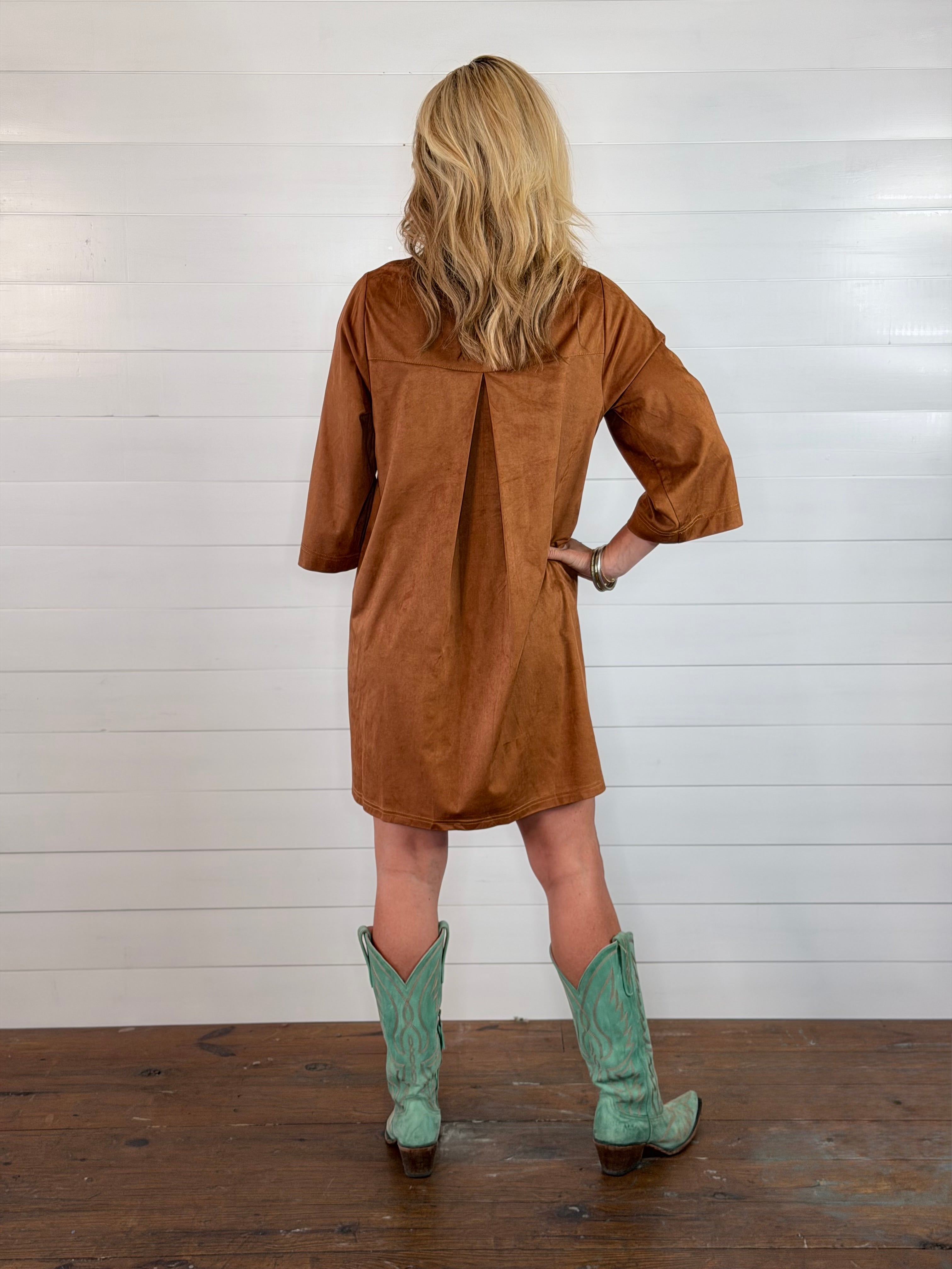 SUEDE SWING DRESS