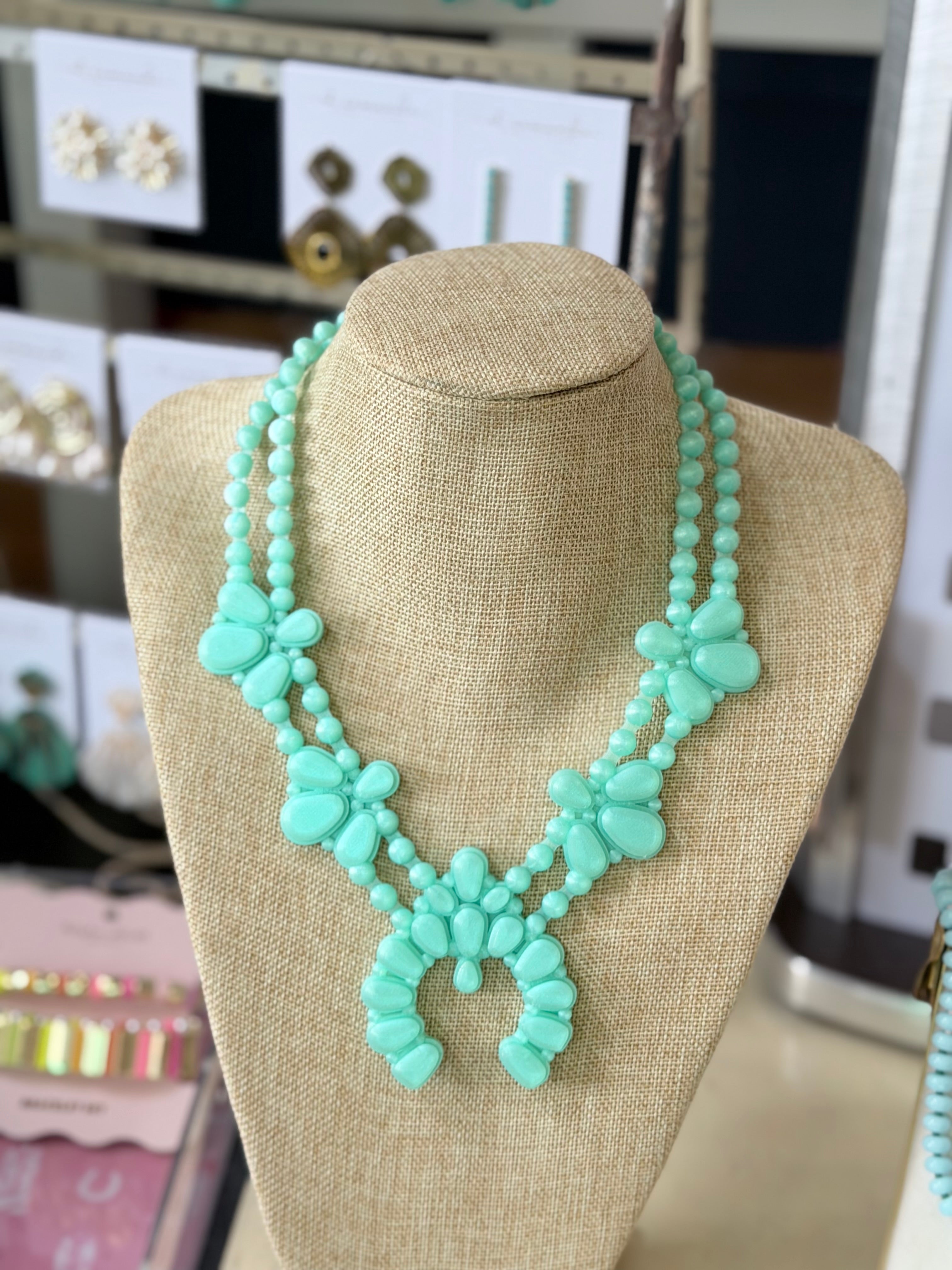 NIGHT BLOOM NECKLACE-TURQ