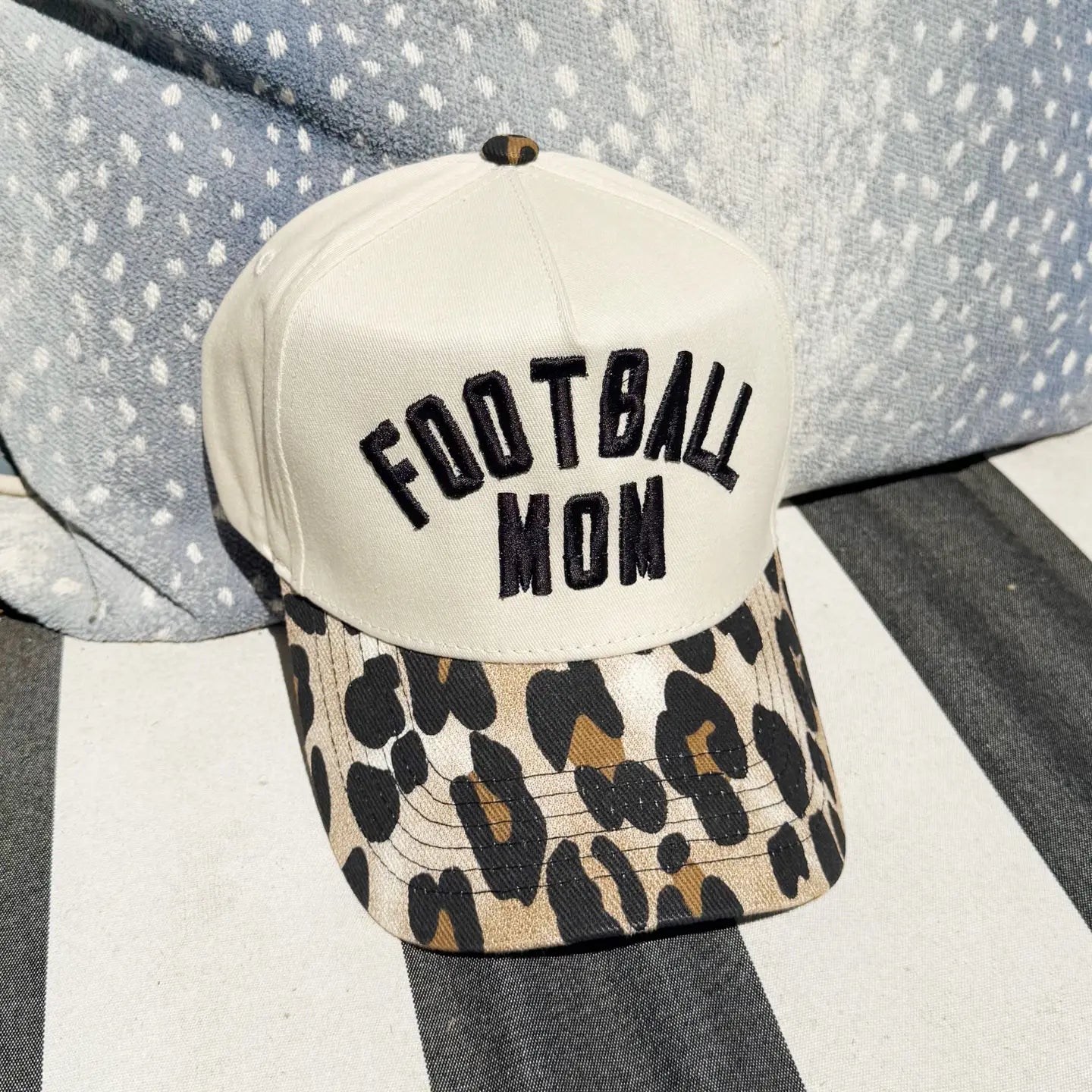 FOOTBALL MOM LEOPARD HAT