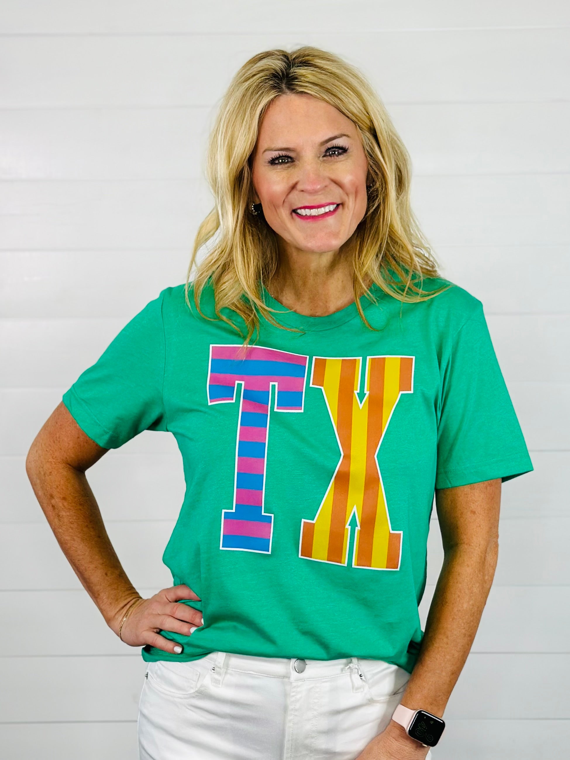 BIG STRIPE TX TEE-GREEN