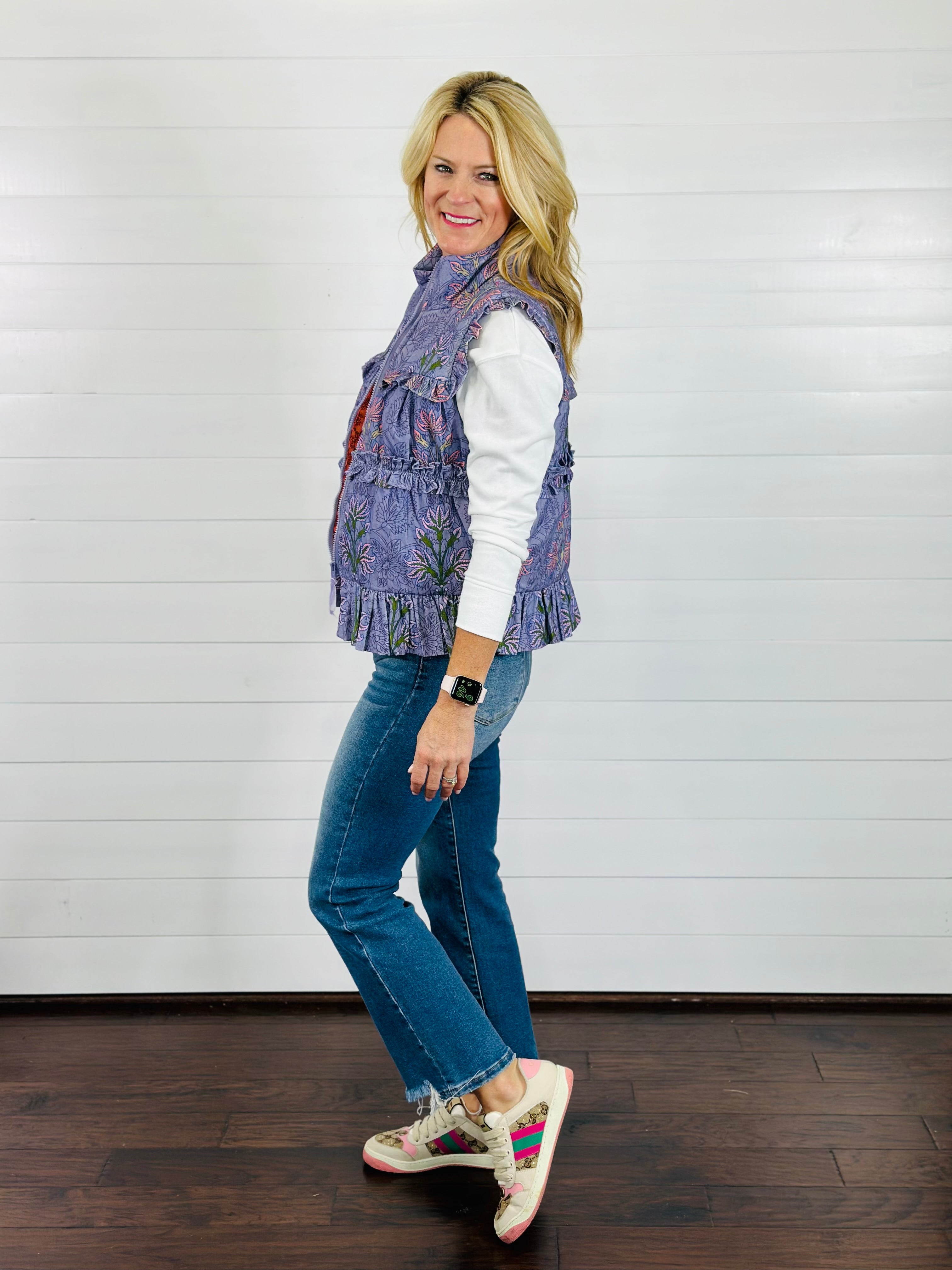 BLOCK PRINT CORDUROY VEST