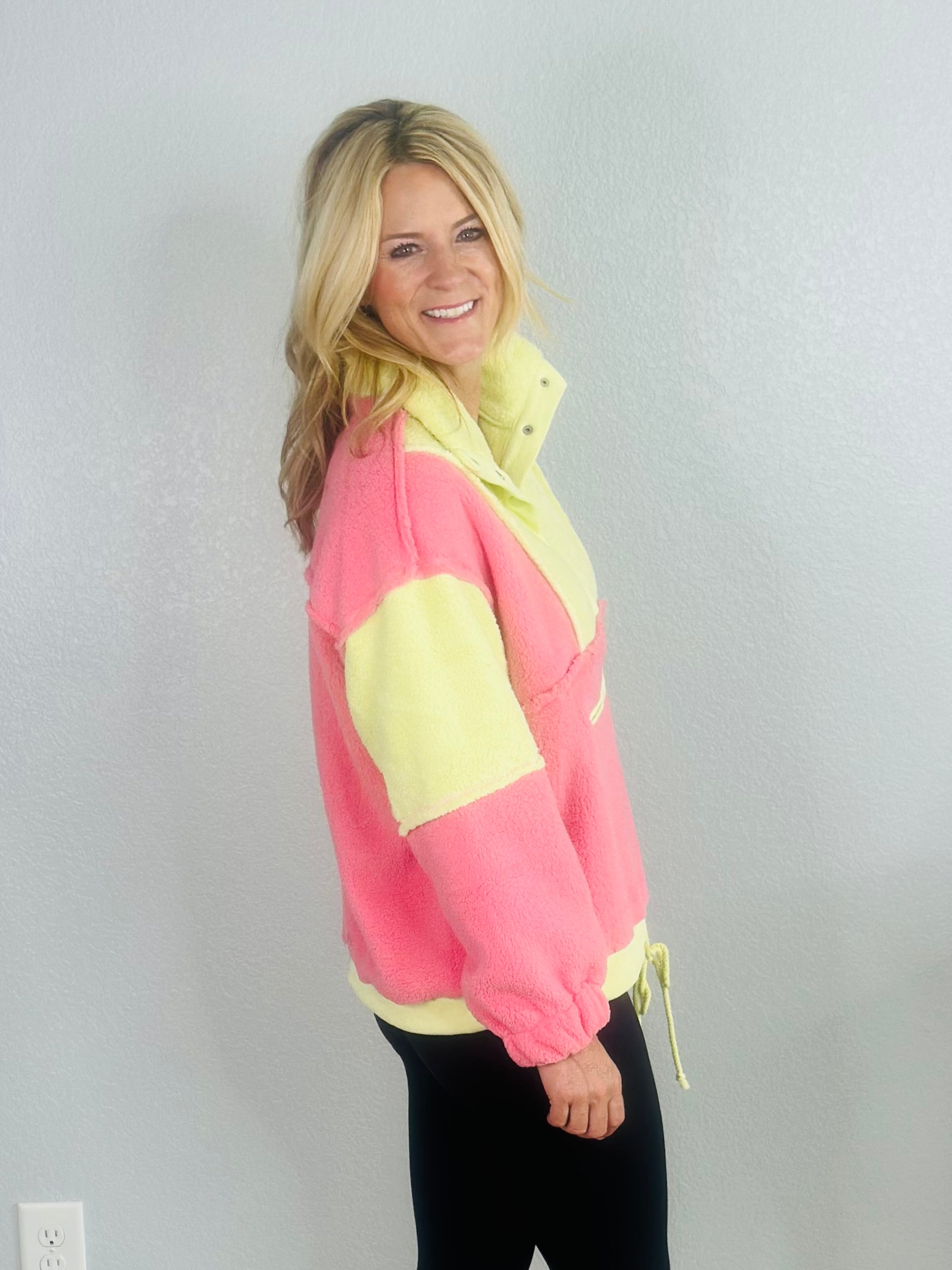 BRONWYN FLEECE PULLOVER-PINK