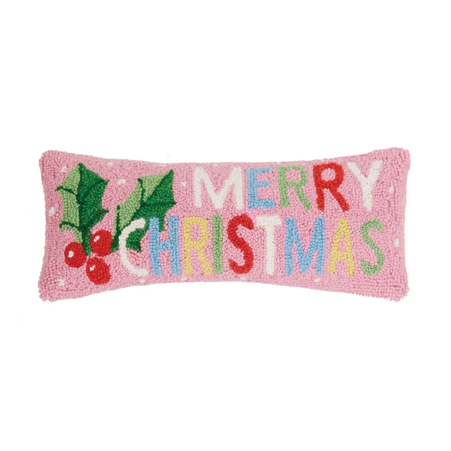 MERRY CHRISTMAS HOOK PILLOW-PINK