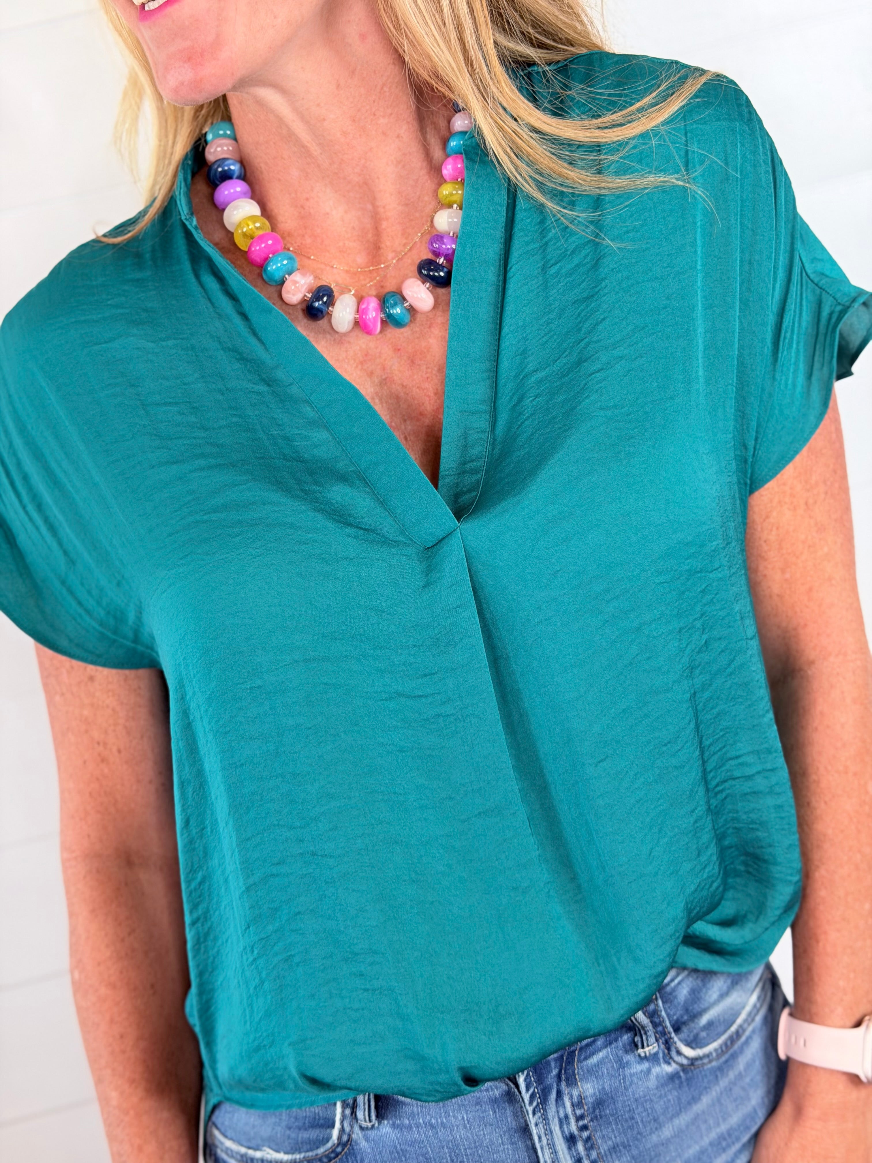 TINSLEY BLOUSE-EMERALD