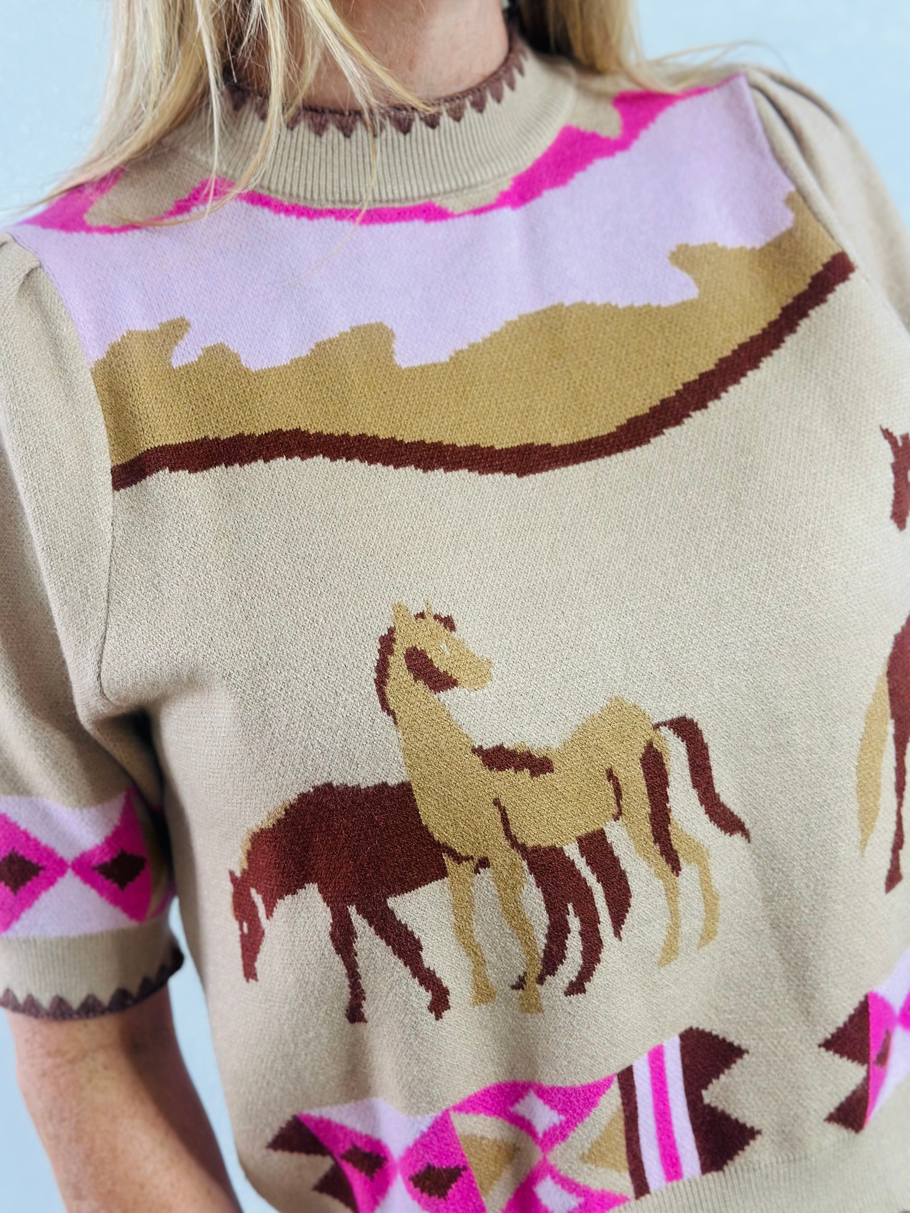 WILD HORSES KNIT TOP