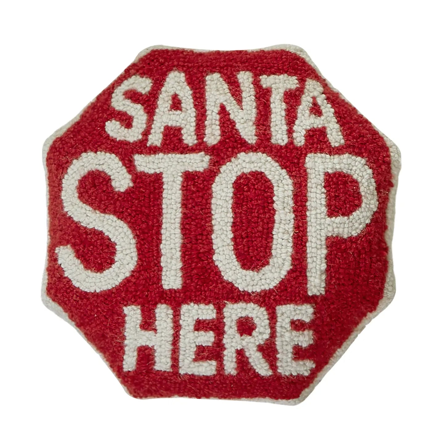 SANTA STOP SIGN HOOK PILLOW