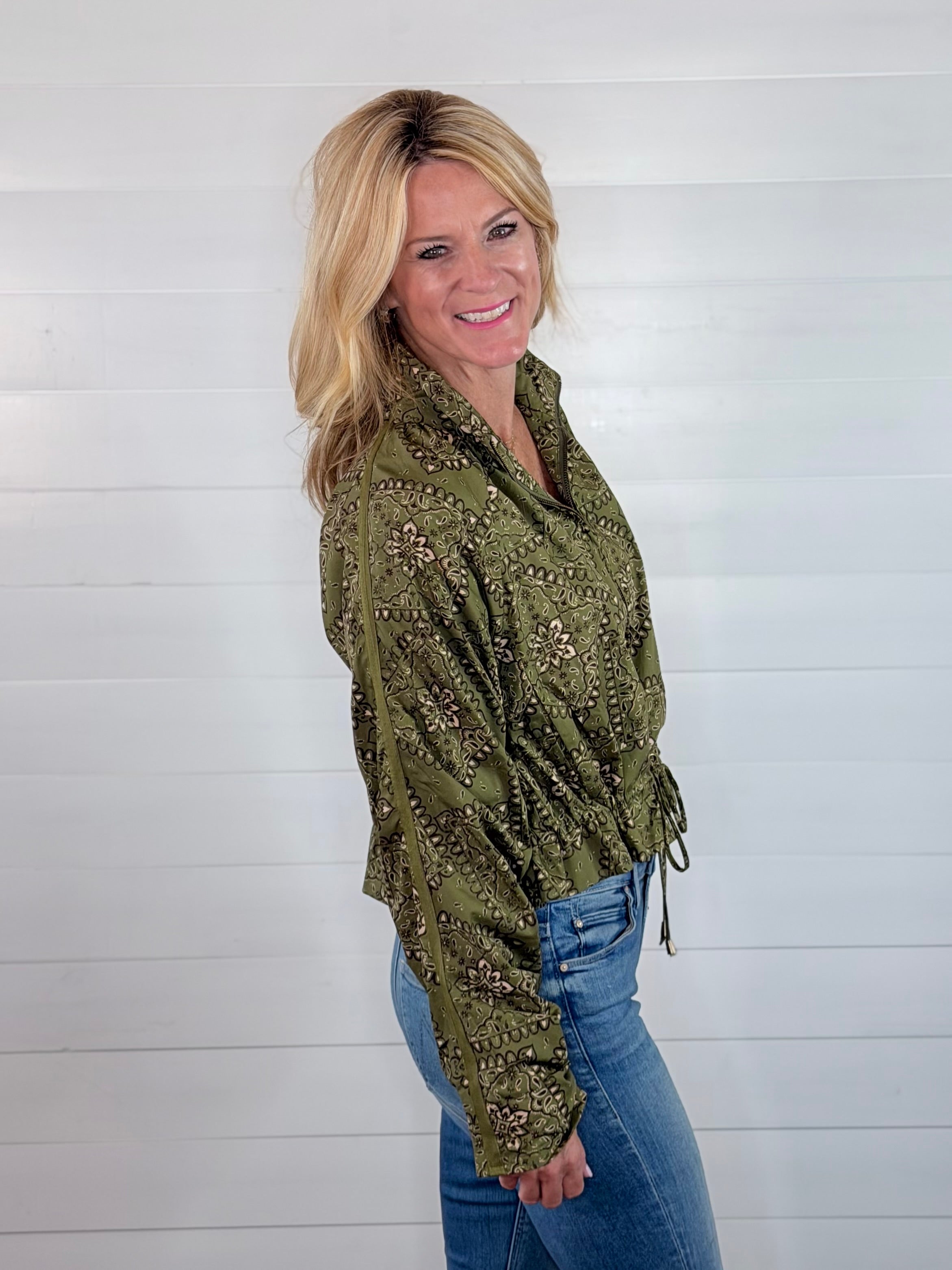 OLIVE BANDANA JACKET