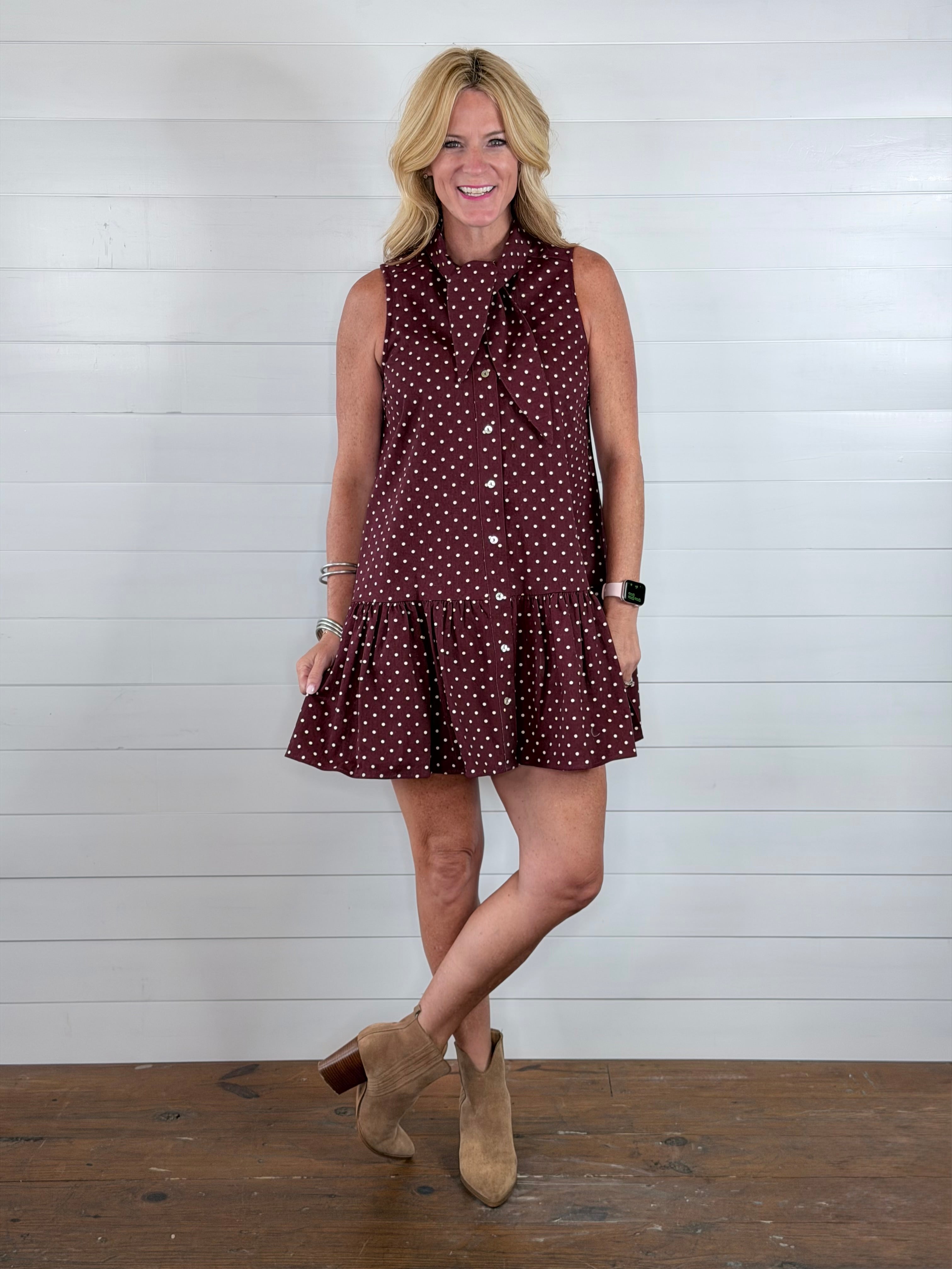 TORI POLKA DOT DRESS