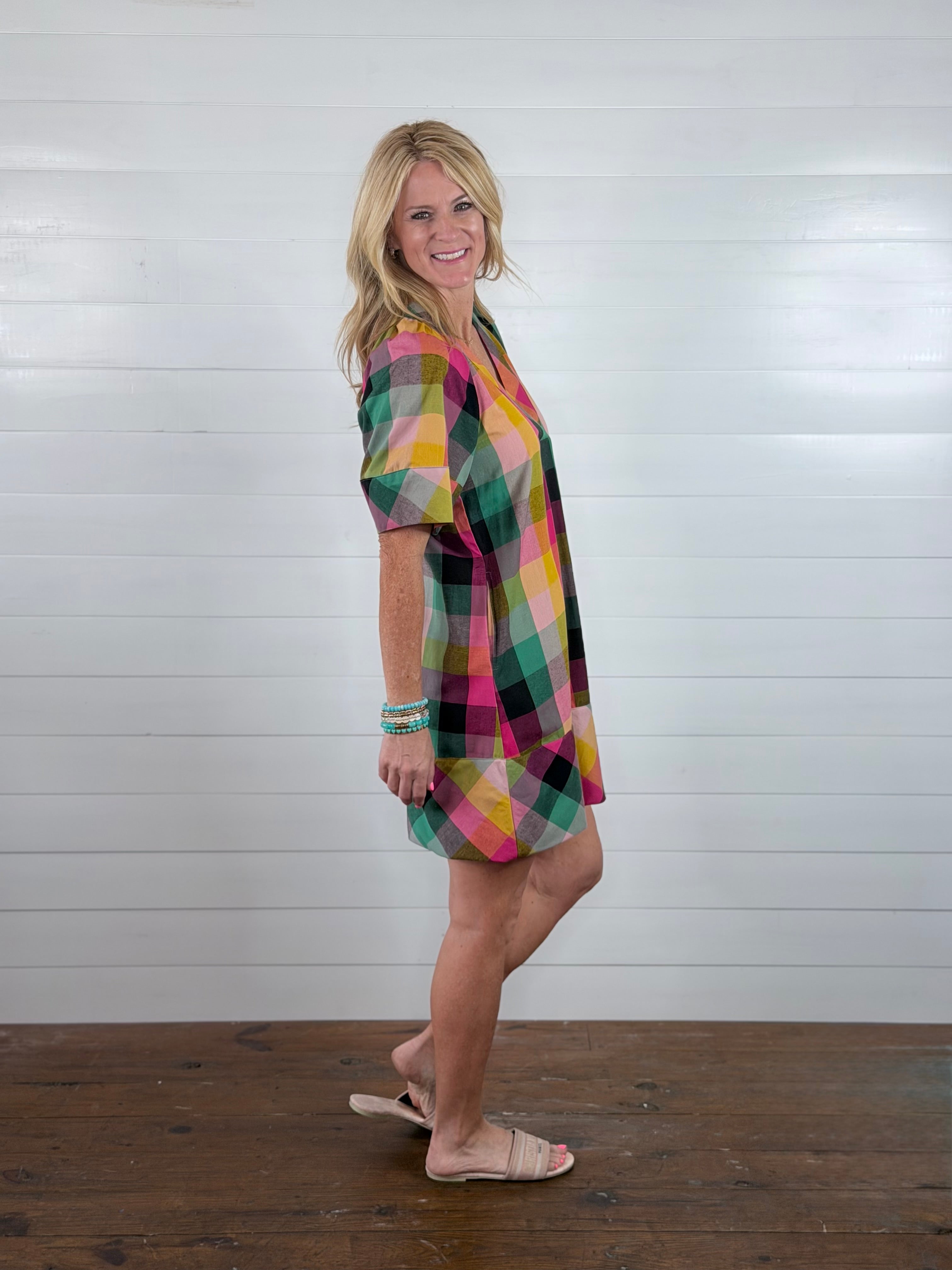 CHECKED SHIFT DRESS